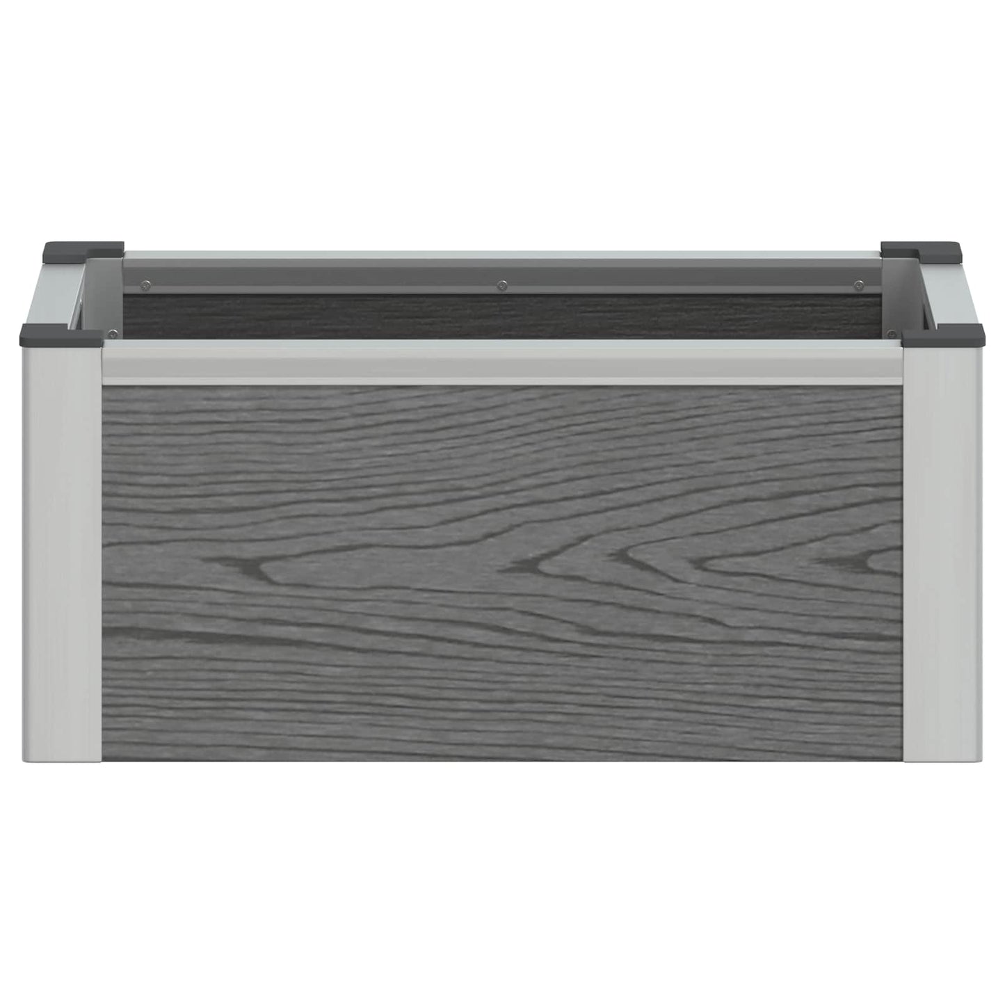 Hochbeet Grau 50 x 30 x 22 cm WPC und Aluminium