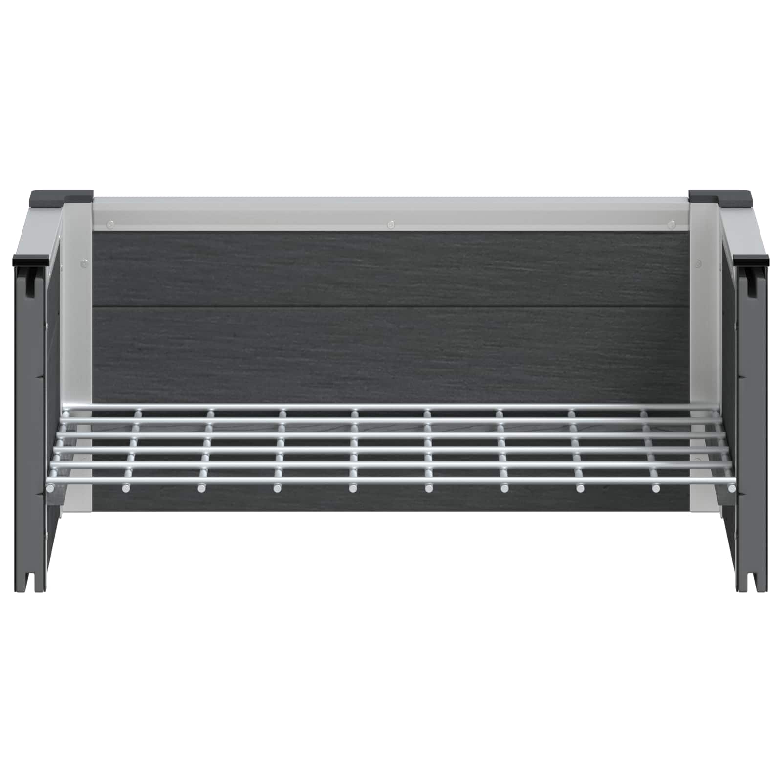 Hochbeet Grau 50 x 30 x 22 cm WPC und Aluminium