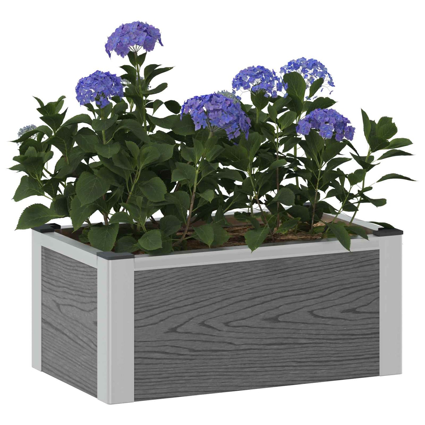 Hochbeet Grau 50 x 30 x 22 cm WPC und Aluminium