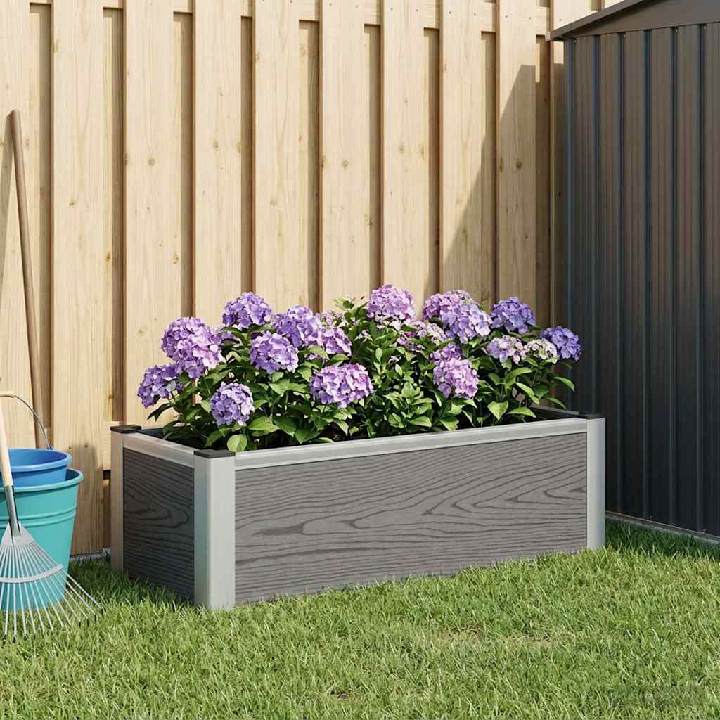 Hochbeet Grau 75 x 30 x 22 cm WPC und Aluminium