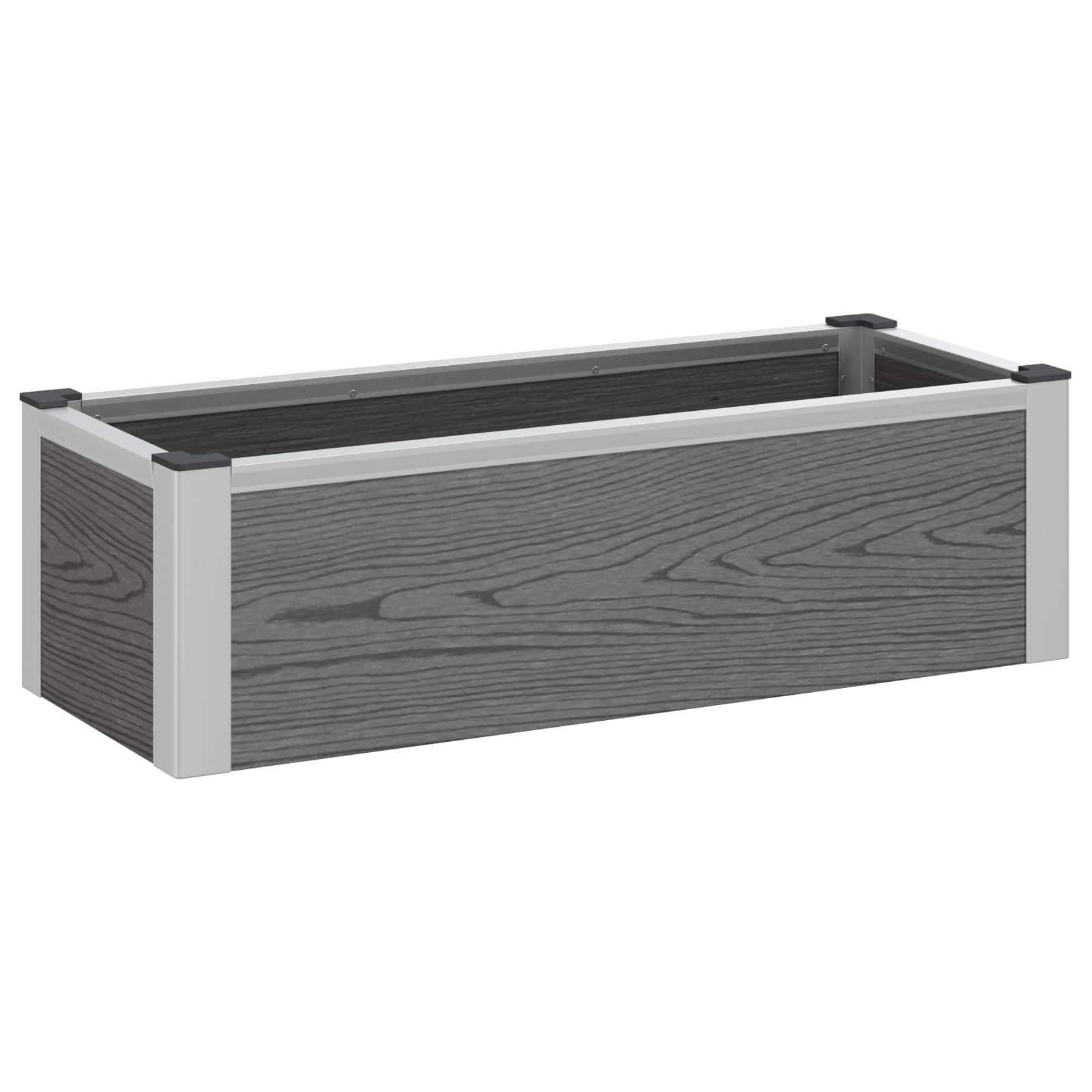 Hochbeet Grau 75 x 30 x 22 cm WPC und Aluminium