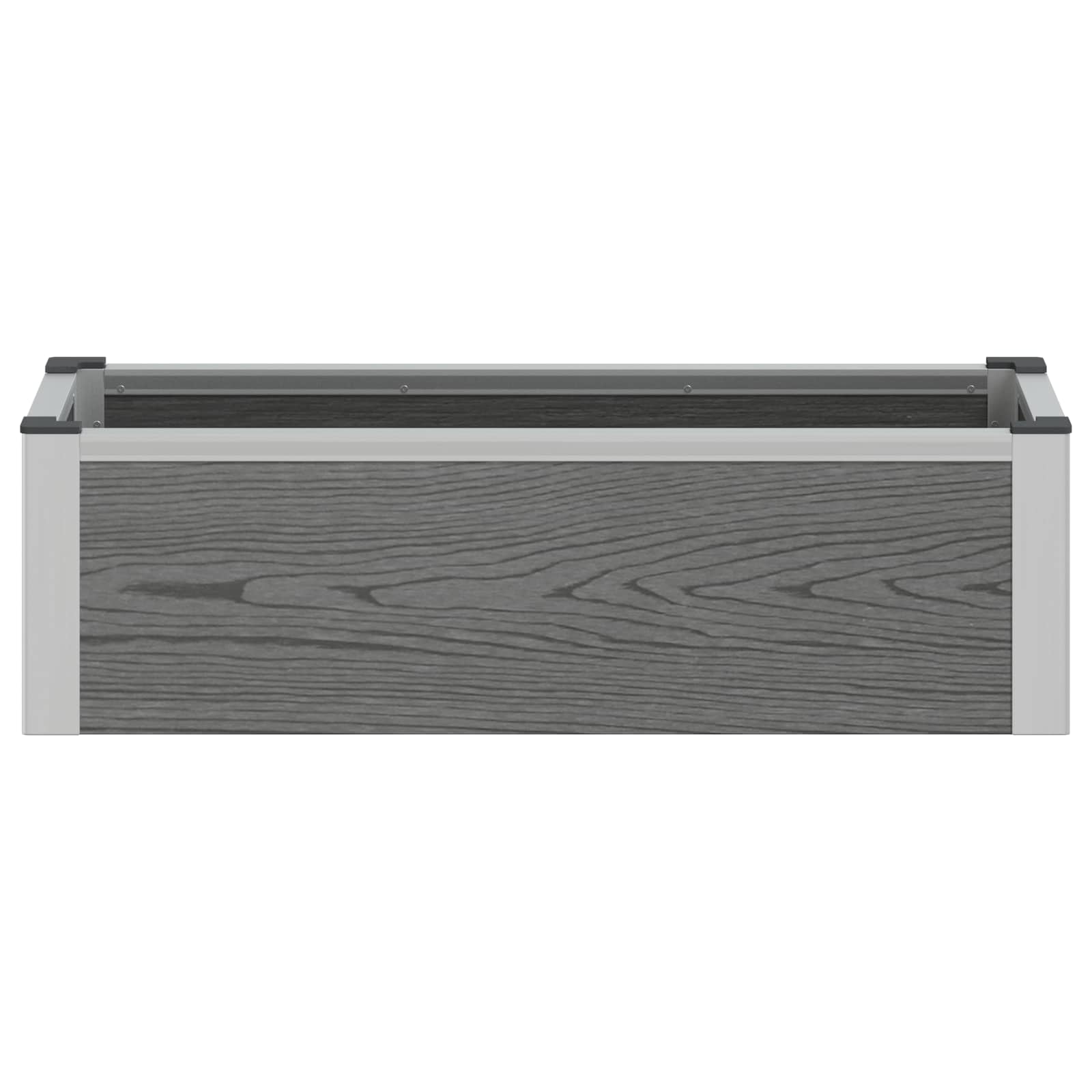 Hochbeet Grau 75 x 30 x 22 cm WPC und Aluminium