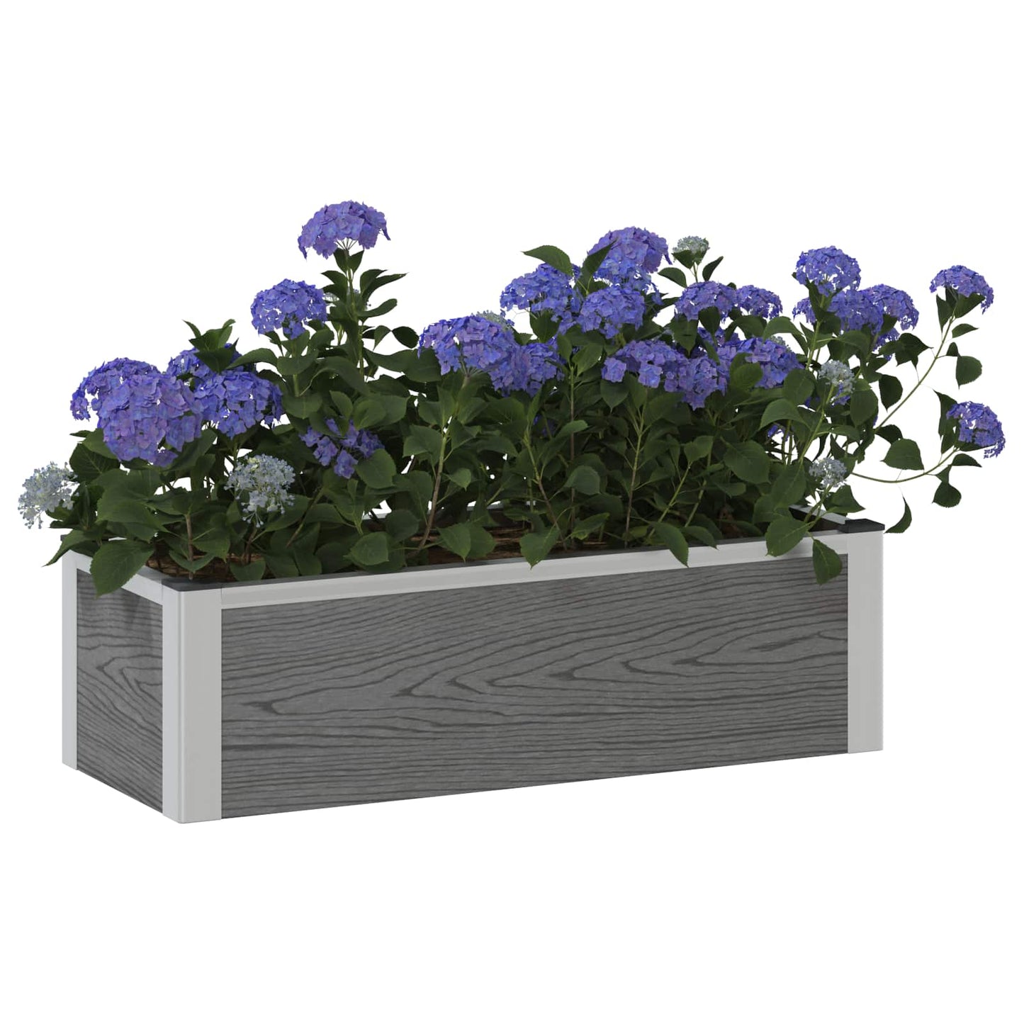 Hochbeet Grau 75 x 30 x 22 cm WPC und Aluminium