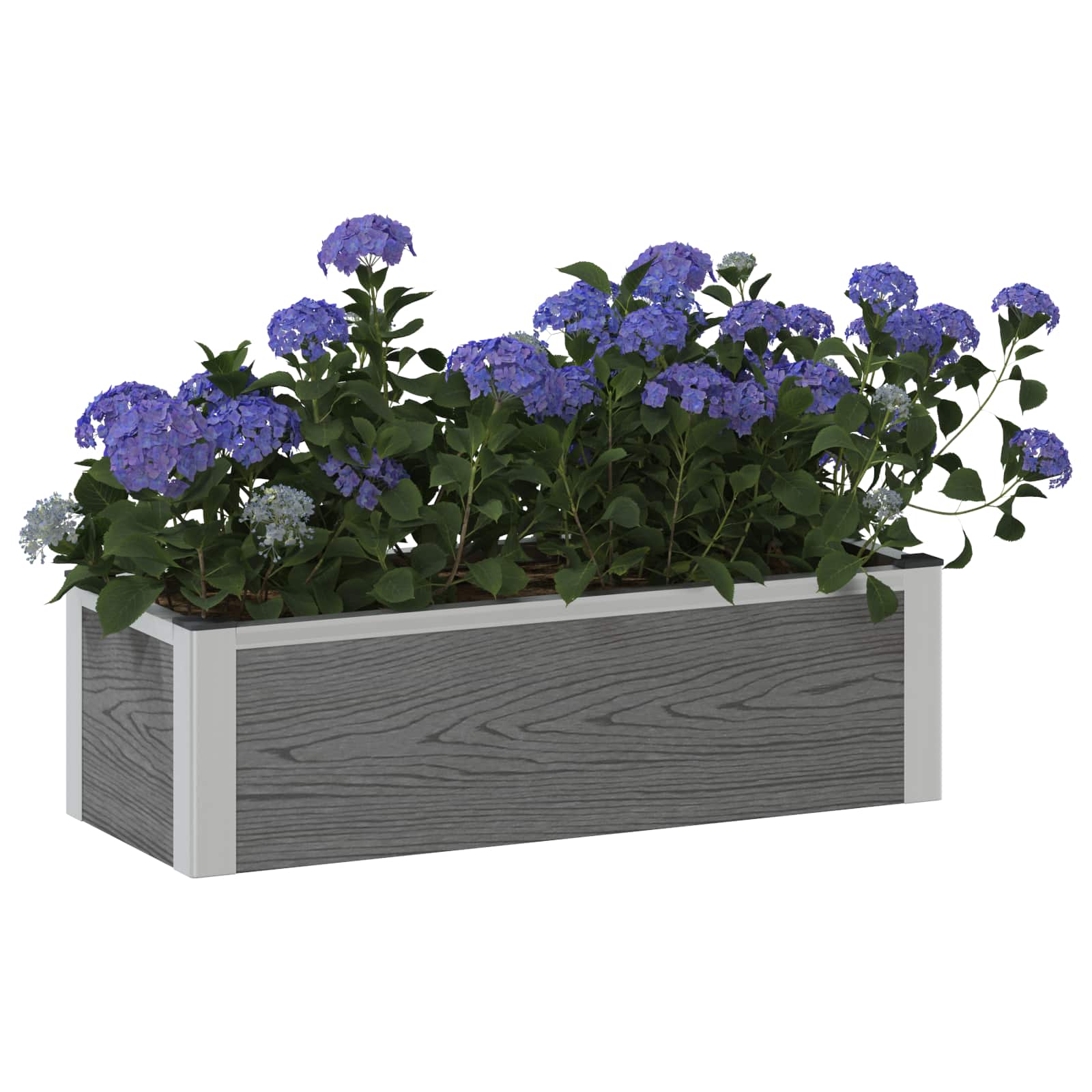 Hochbeet Grau 75 x 30 x 22 cm WPC und Aluminium