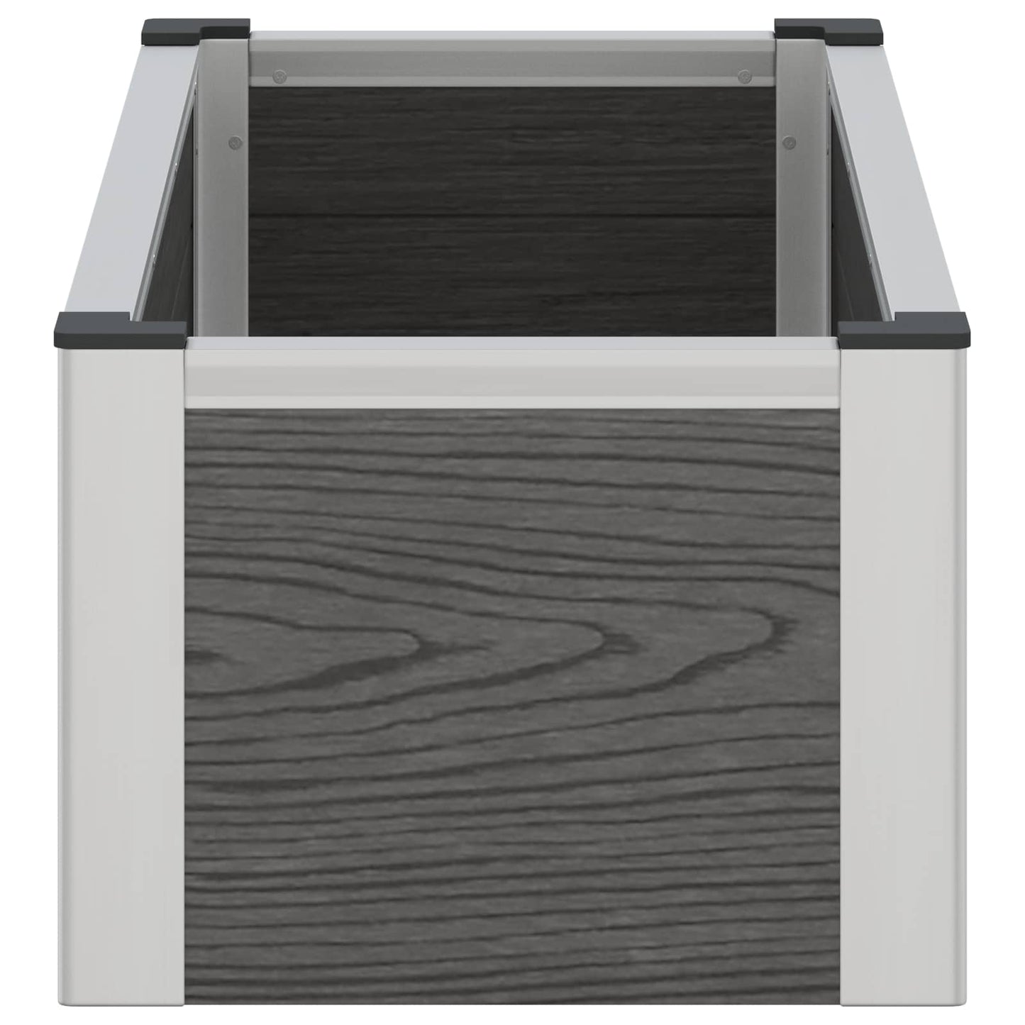 Hochbeet Grau 75 x 30 x 22 cm WPC und Aluminium