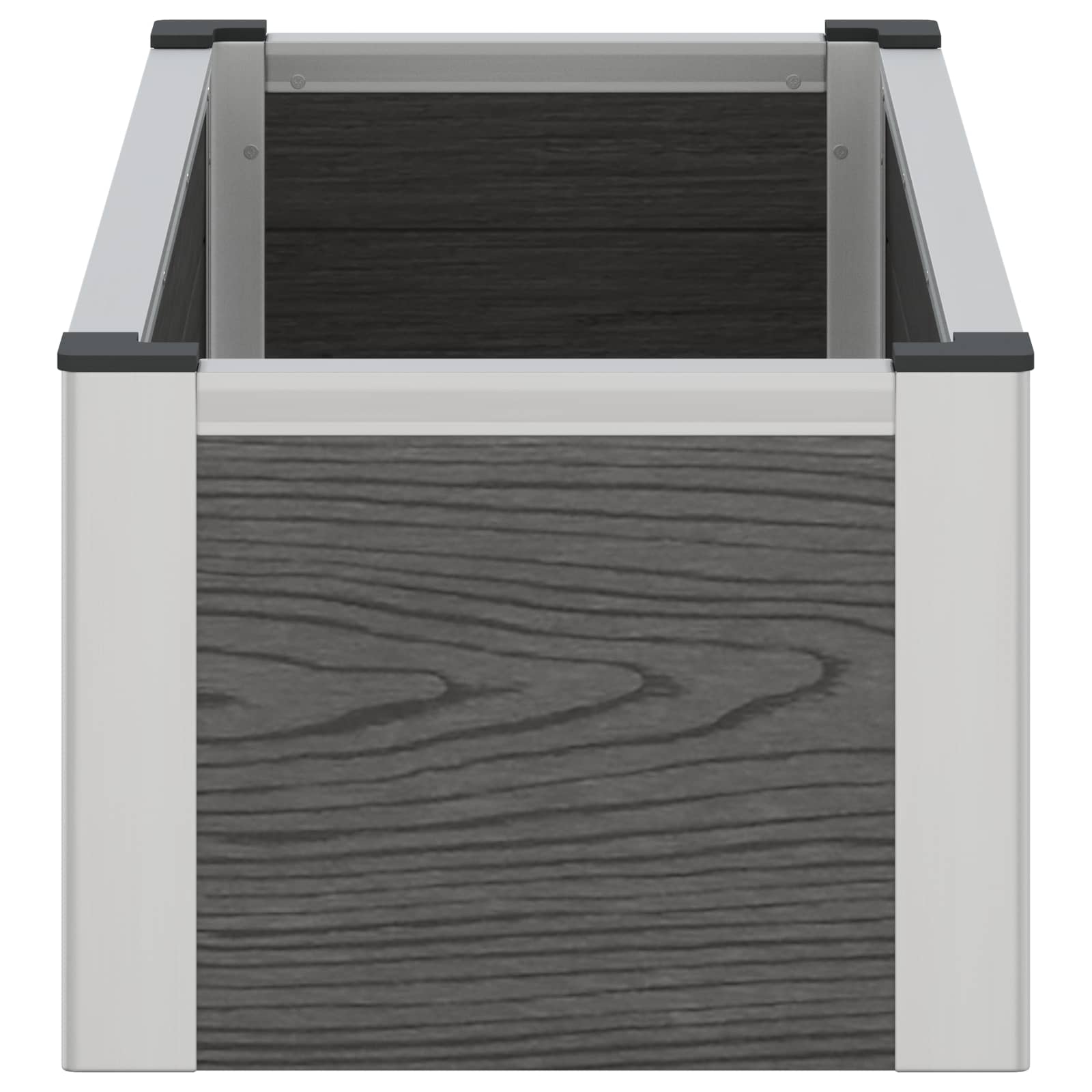 Hochbeet Grau 75 x 30 x 22 cm WPC und Aluminium