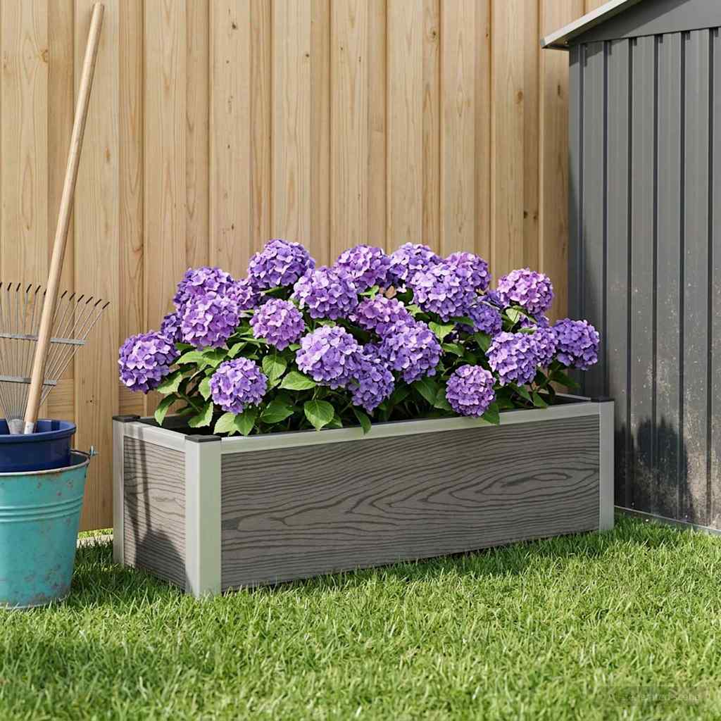 Hochbeet Grau 100 x 30 x 22 cm WPC und Aluminium