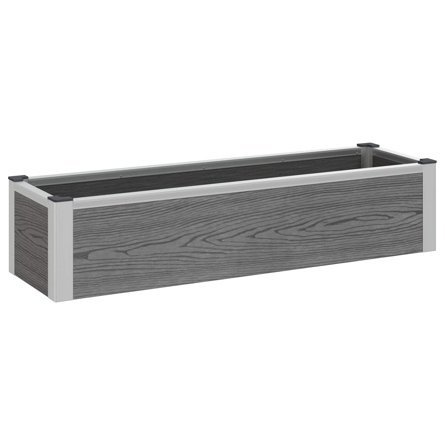 Hochbeet Grau 100 x 30 x 22 cm WPC und Aluminium
