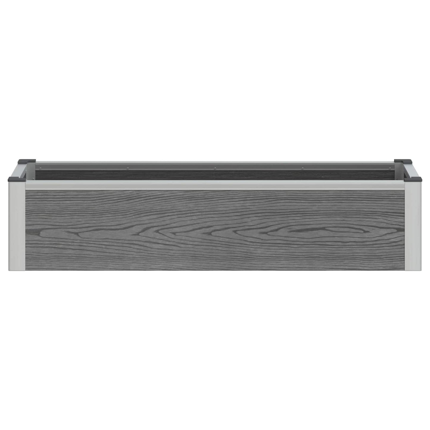 Hochbeet Grau 100 x 30 x 22 cm WPC und Aluminium