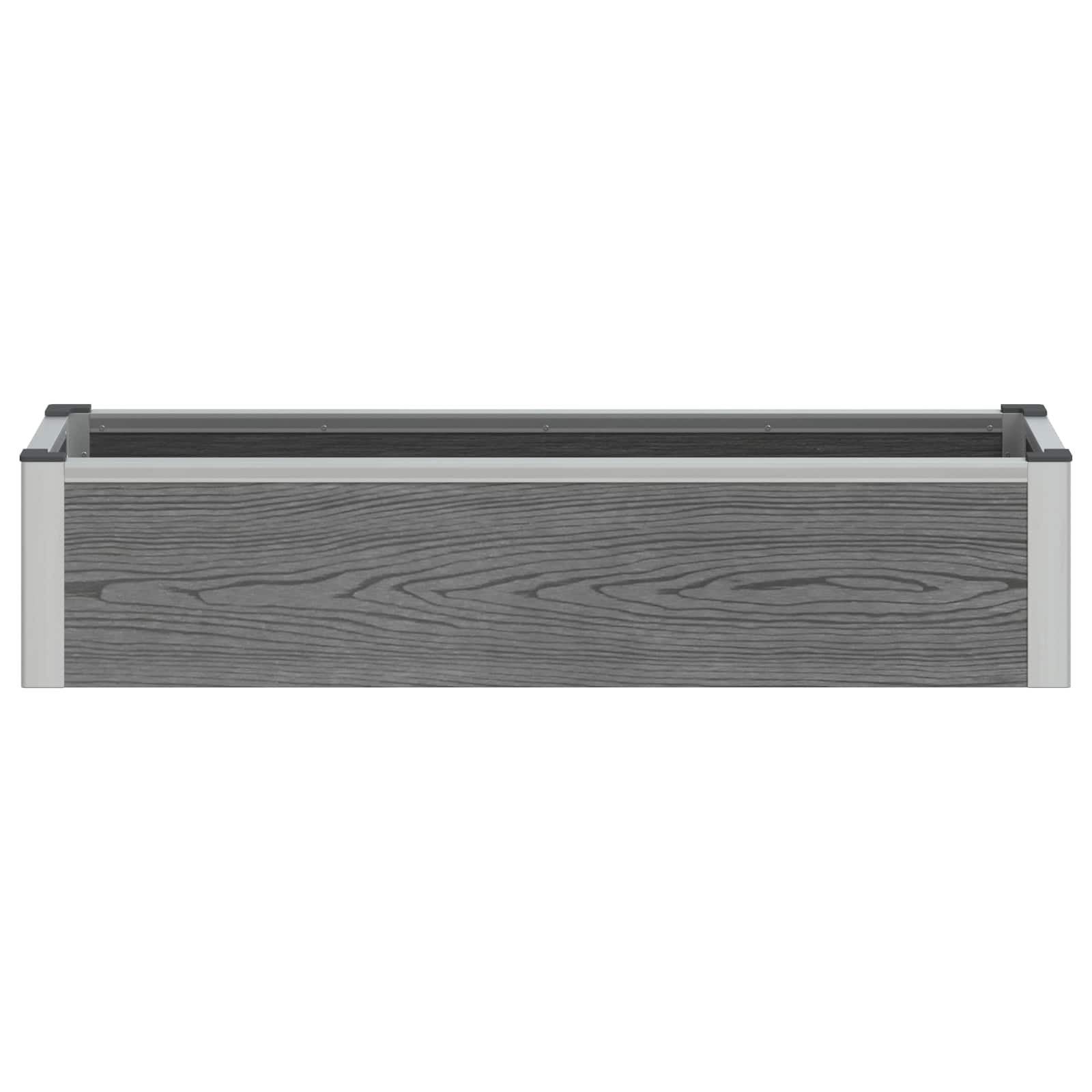 Hochbeet Grau 100 x 30 x 22 cm WPC und Aluminium