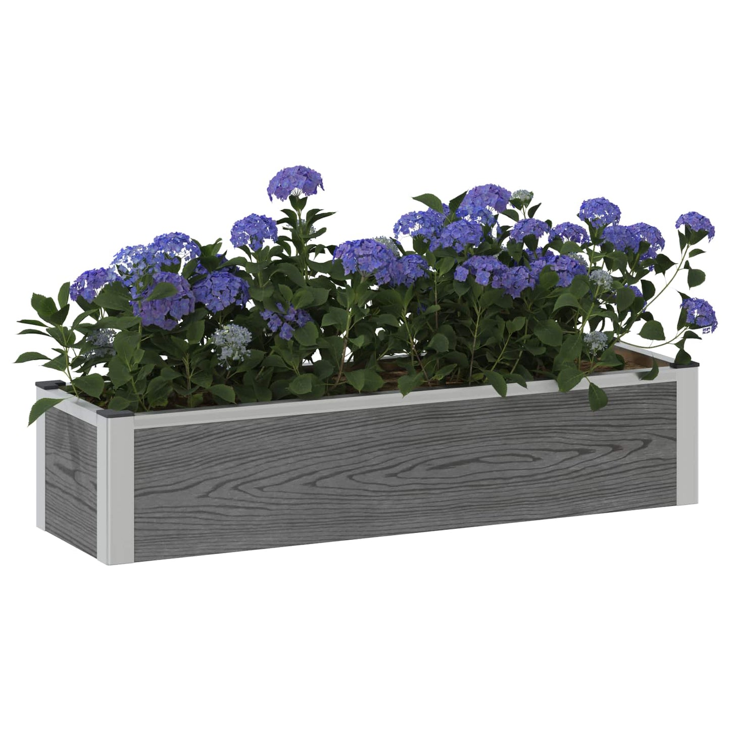 Hochbeet Grau 100 x 30 x 22 cm WPC und Aluminium