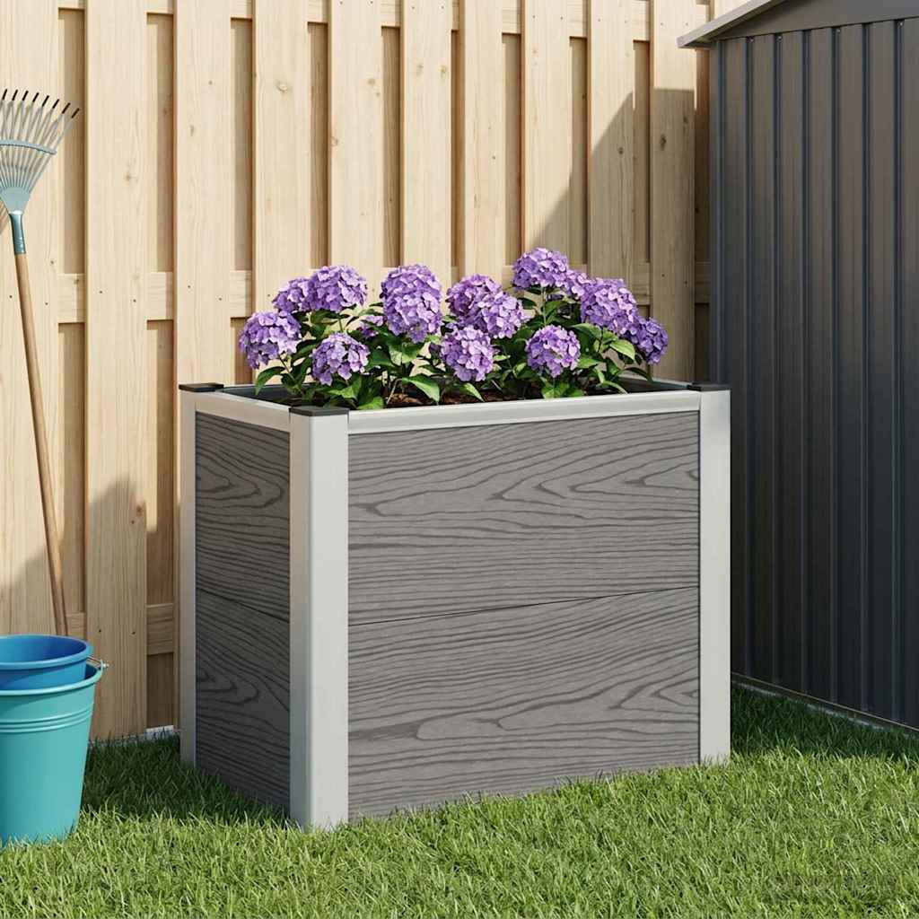 Hochbeet Grau 50 x 30 x 42 cm WPC und Aluminium