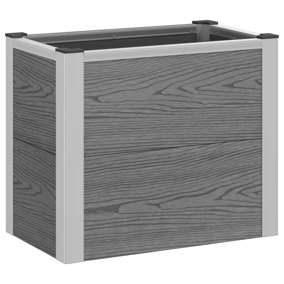 Hochbeet Grau 50 x 30 x 42 cm WPC und Aluminium