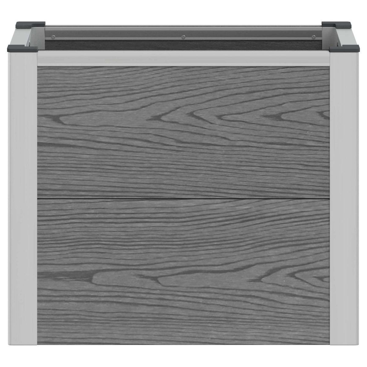 Hochbeet Grau 50 x 30 x 42 cm WPC und Aluminium