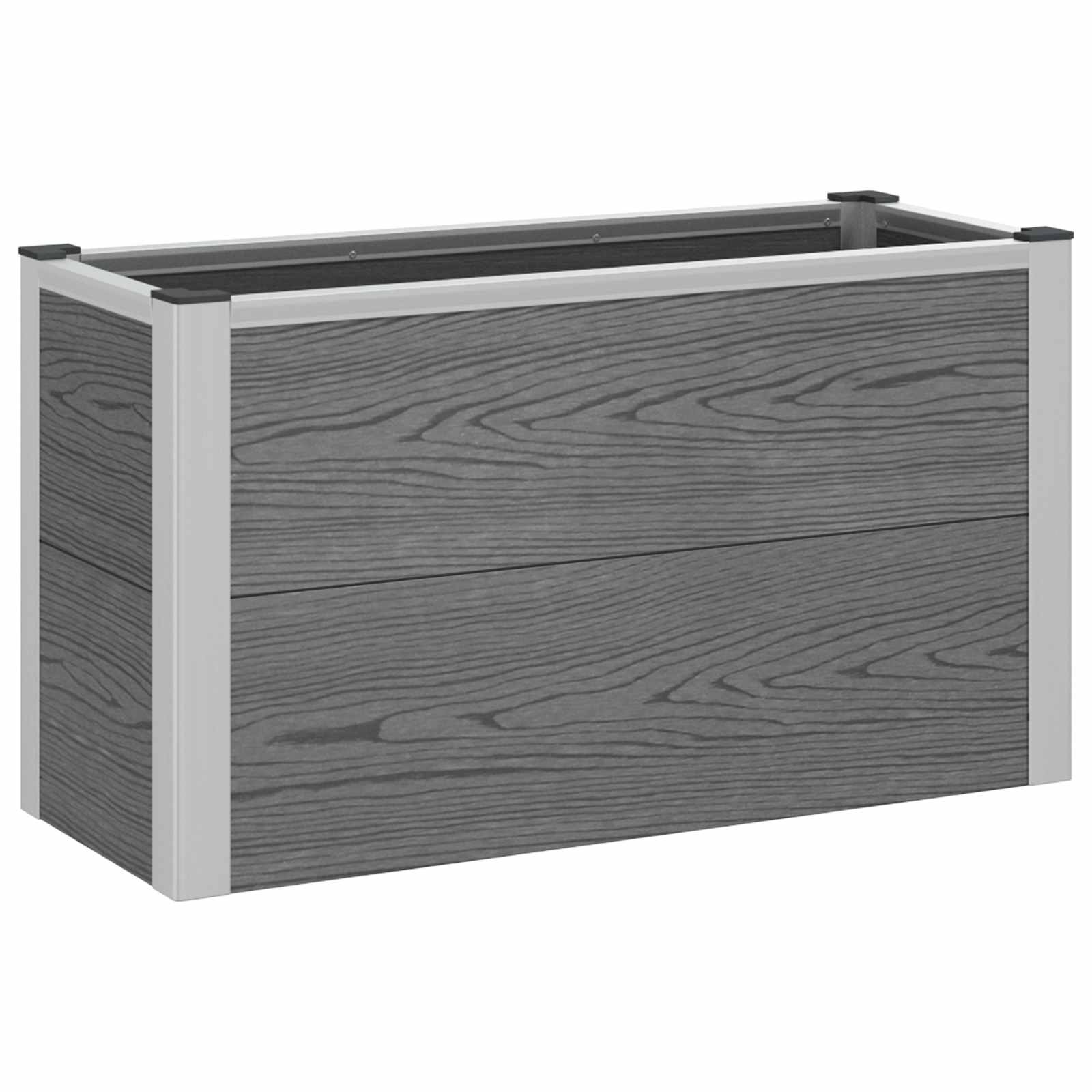 Hochbeet Grau 75 x 30 x 42 cm WPC und Aluminium