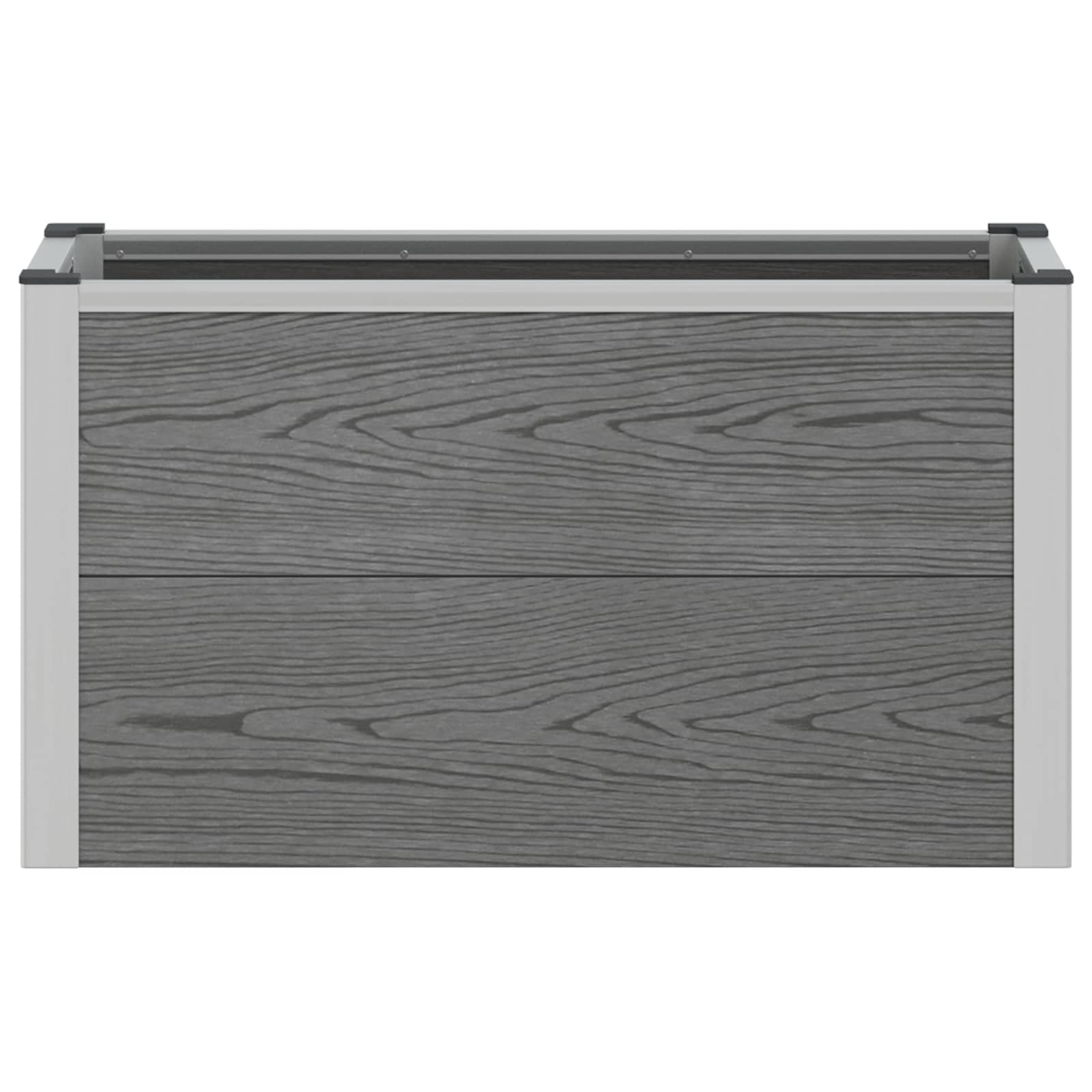 Hochbeet Grau 75 x 30 x 42 cm WPC und Aluminium