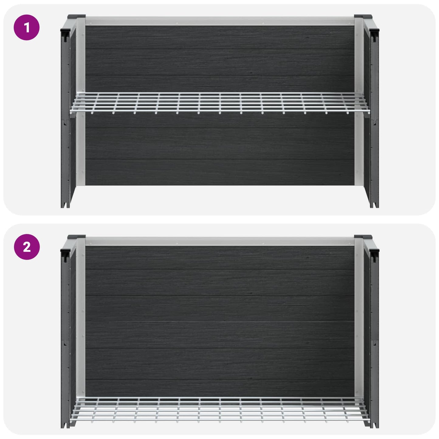 Hochbeet Grau 75 x 30 x 42 cm WPC und Aluminium