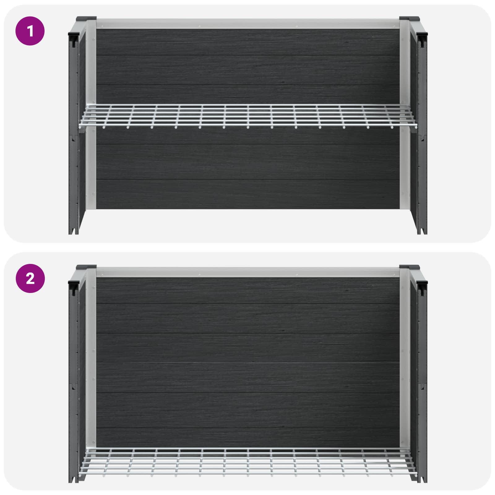 Hochbeet Grau 75 x 30 x 42 cm WPC und Aluminium