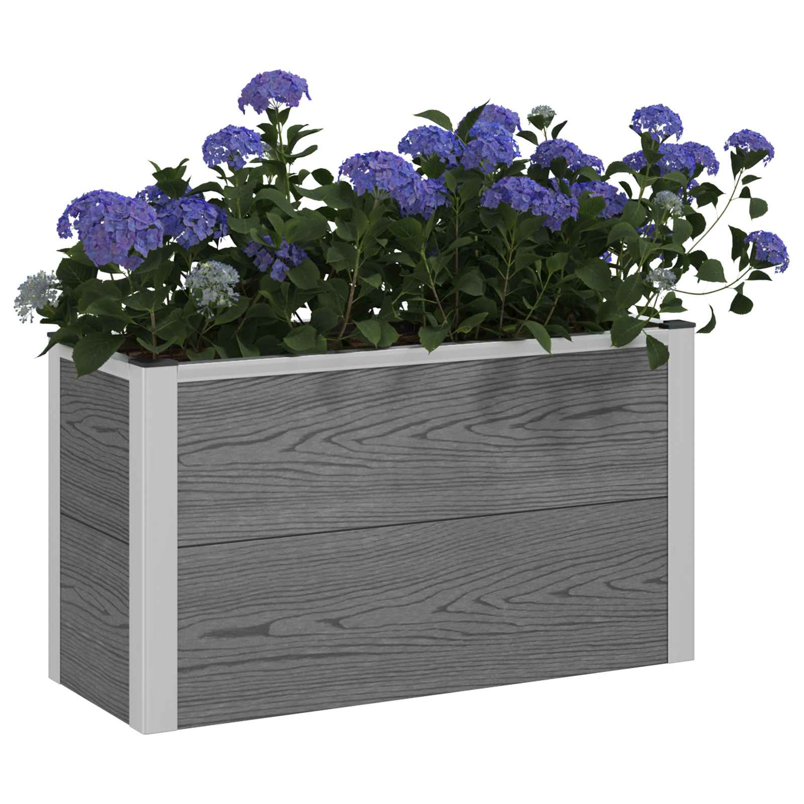 Hochbeet Grau 75 x 30 x 42 cm WPC und Aluminium