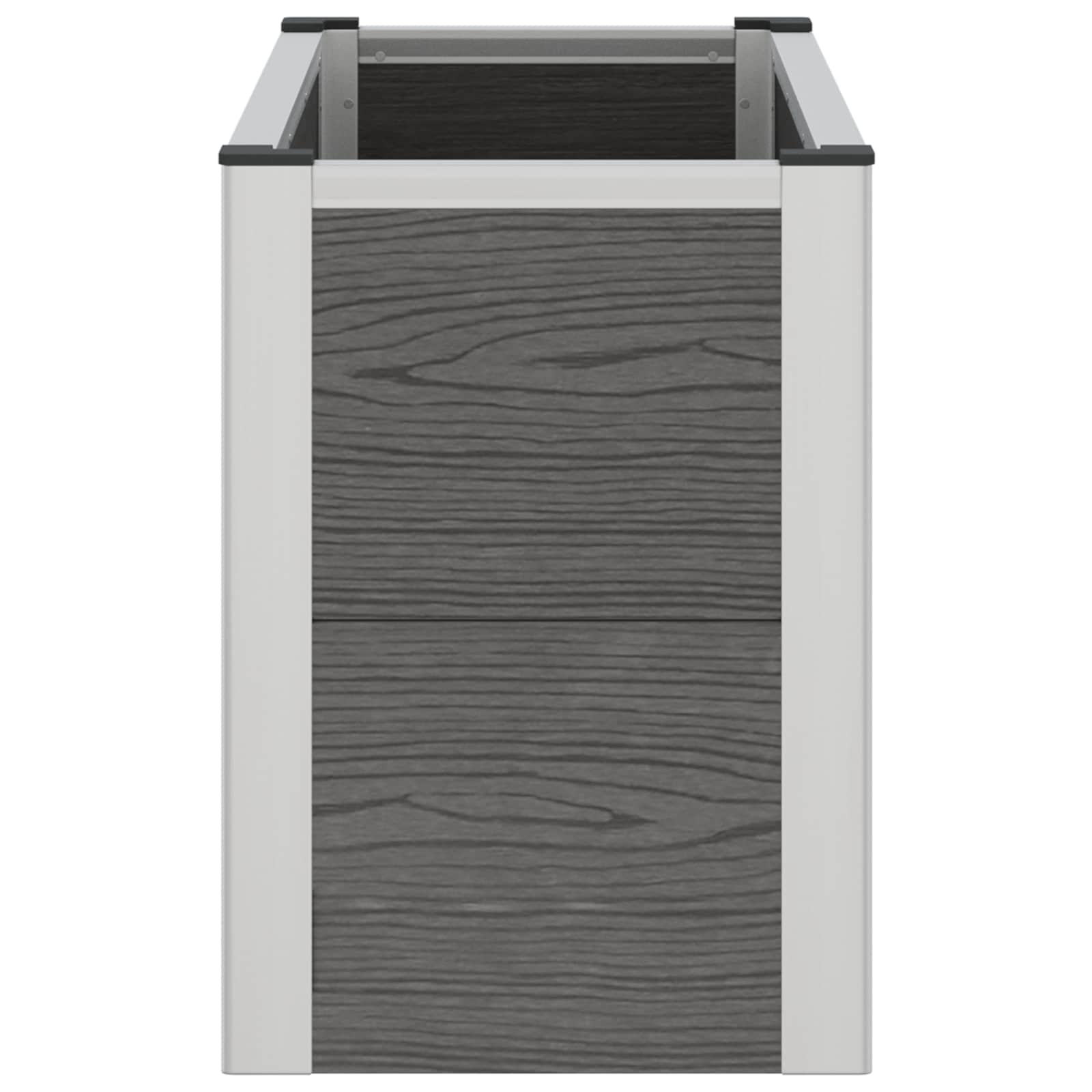 Hochbeet Grau 75 x 30 x 42 cm WPC und Aluminium