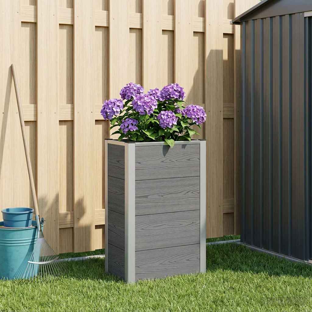 Hochbeet Grau 50 x 30 x 82 cm WPC und Aluminium