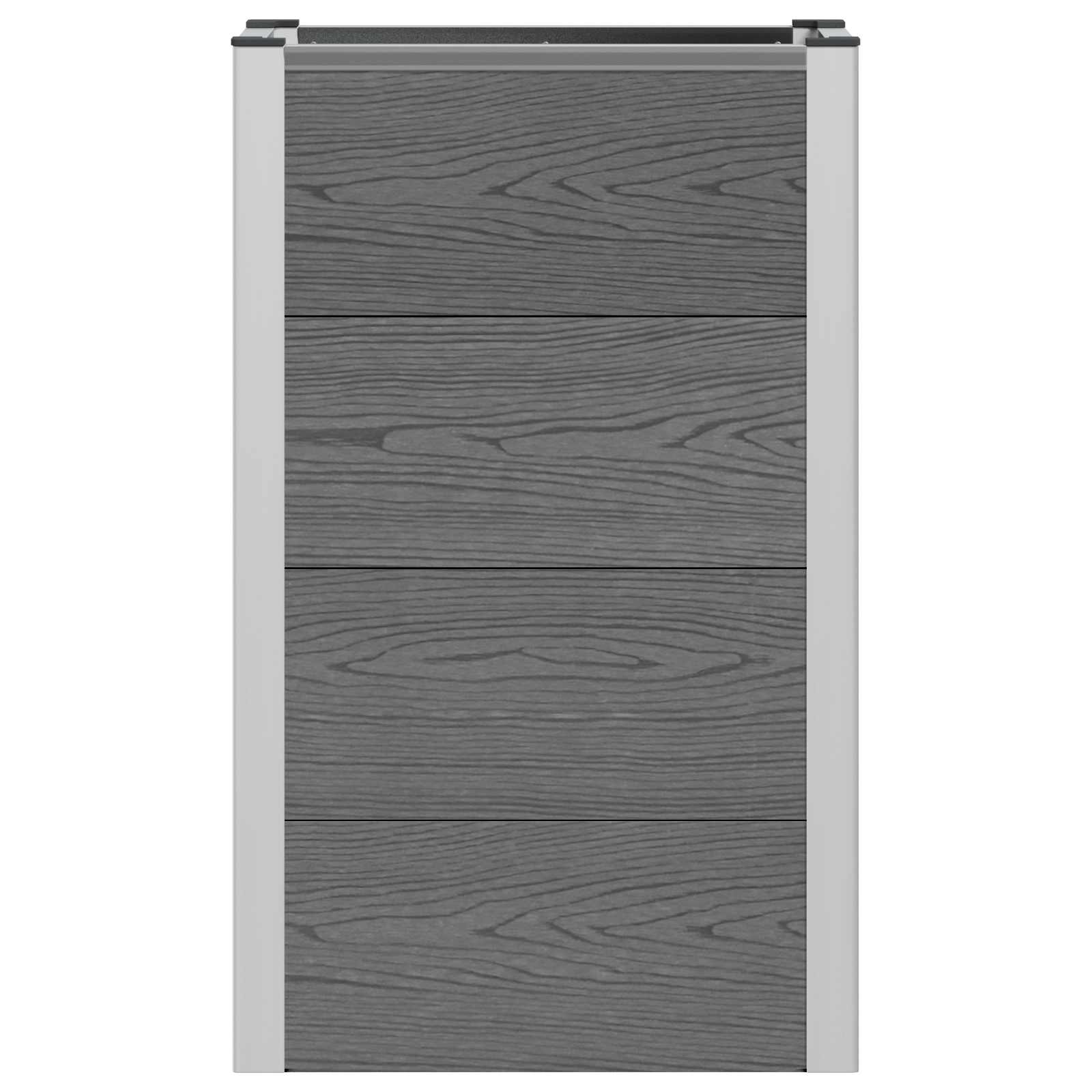 Hochbeet Grau 50 x 30 x 82 cm WPC und Aluminium
