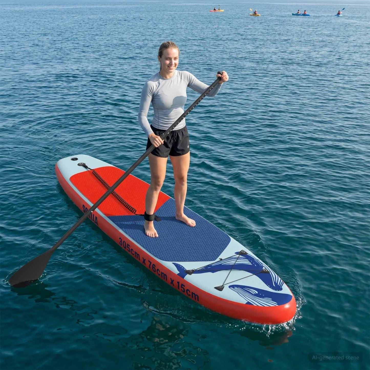 Aufblasbares Stand Up Paddle Board SCYLLA 305 x 76 x 15 cm Blau
