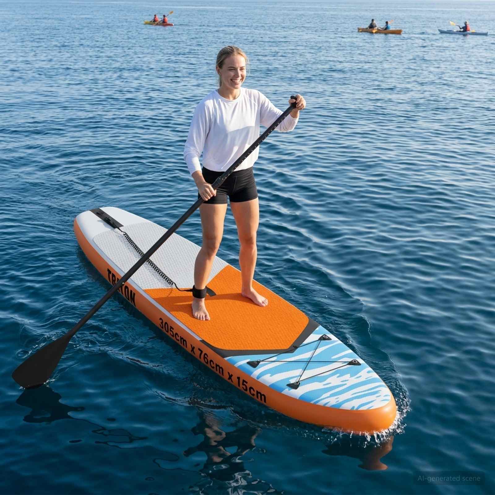 Aufblasbares Stand-Up-Paddle-Board TRITON 305 x 76 x 15 cm Blau