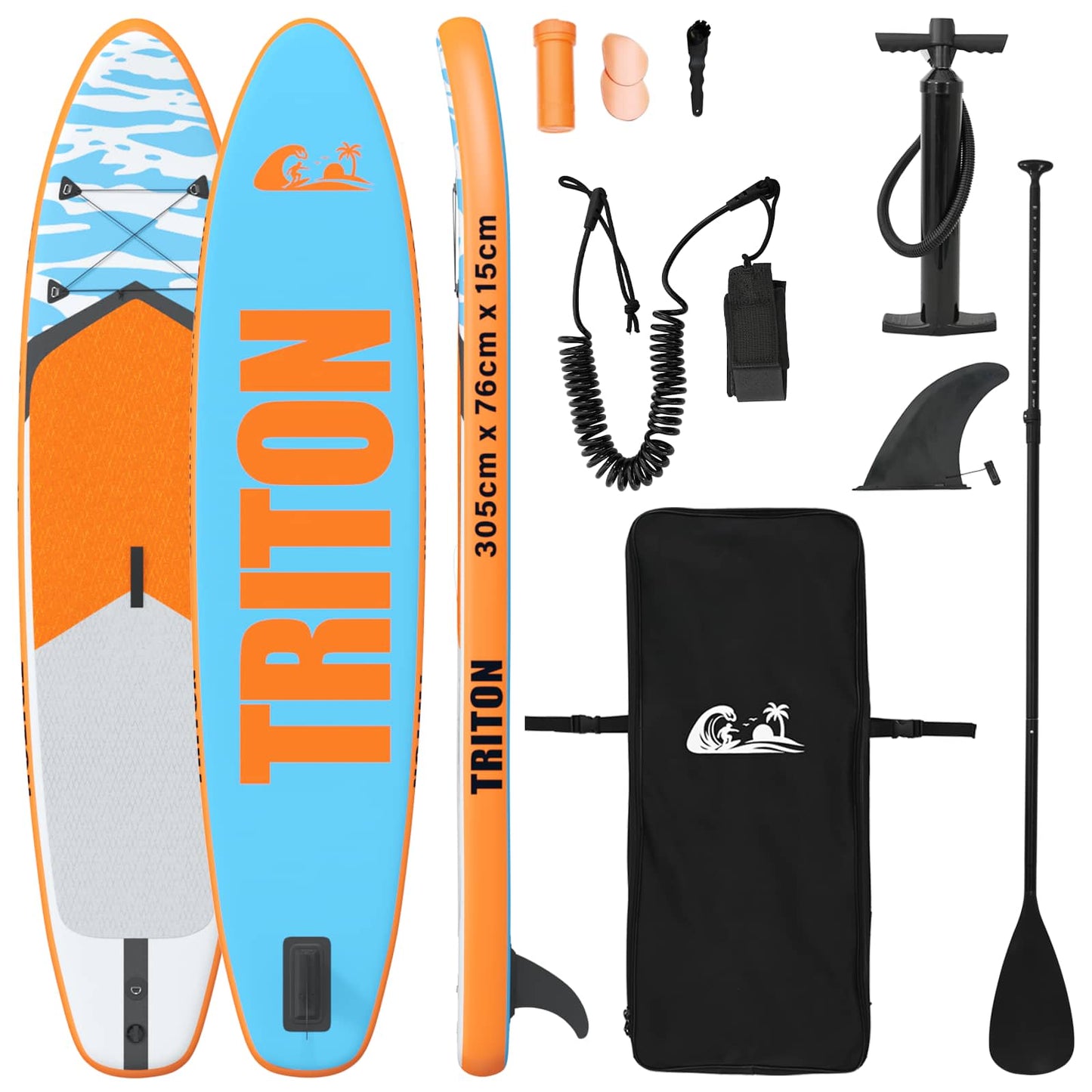 Aufblasbares Stand-Up-Paddle-Board TRITON 305 x 76 x 15 cm Blau