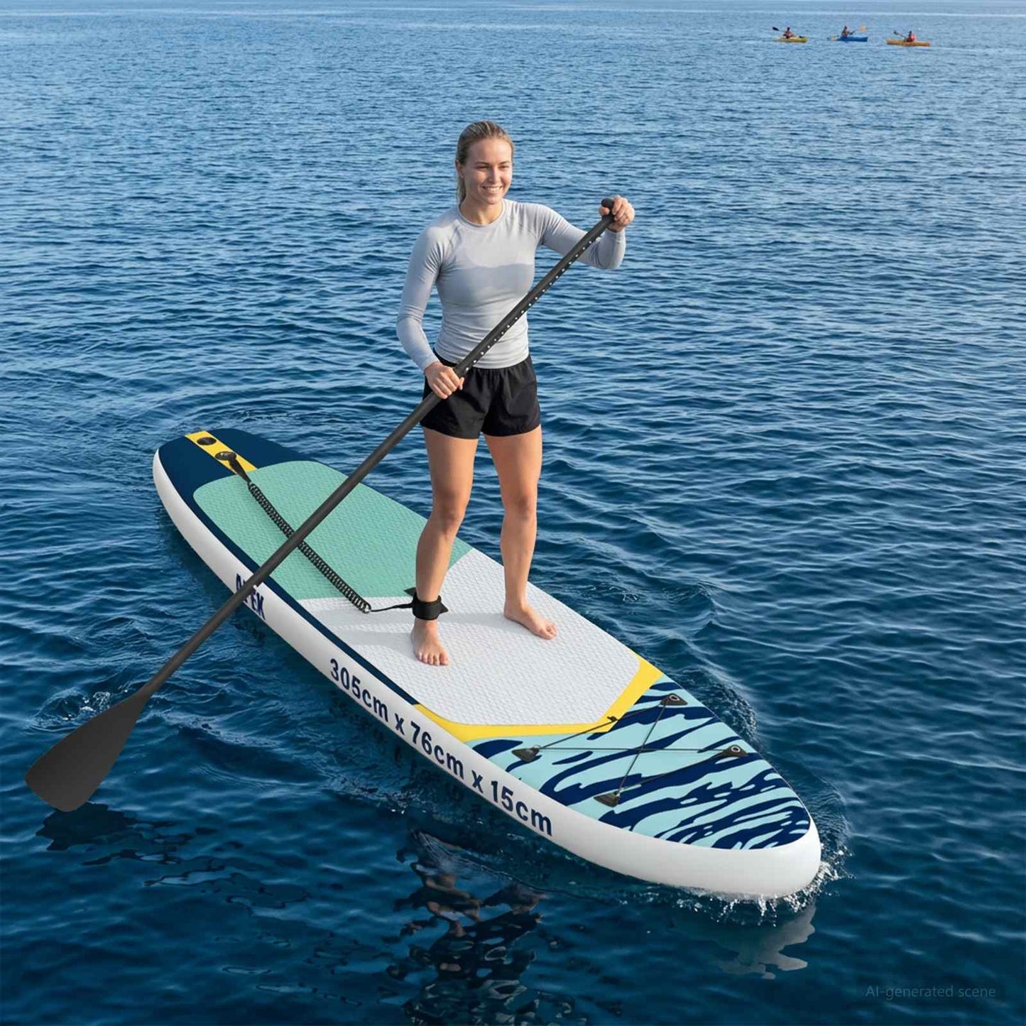 Aufblasbares Stand Up Paddle Board APEX 305 x 76 x 15 cm Blau