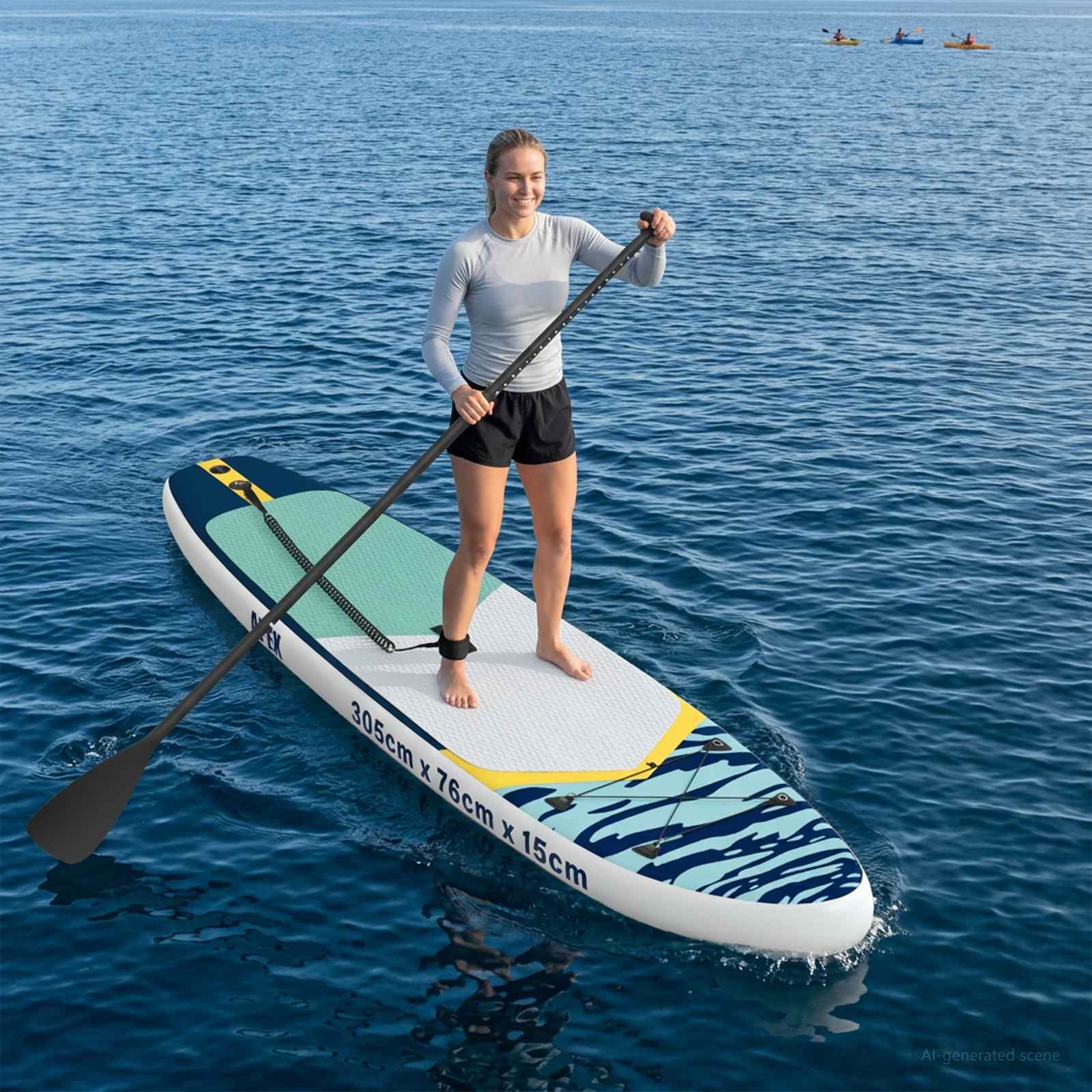 Aufblasbares Stand Up Paddle Board APEX 305 x 76 x 15 cm Blau