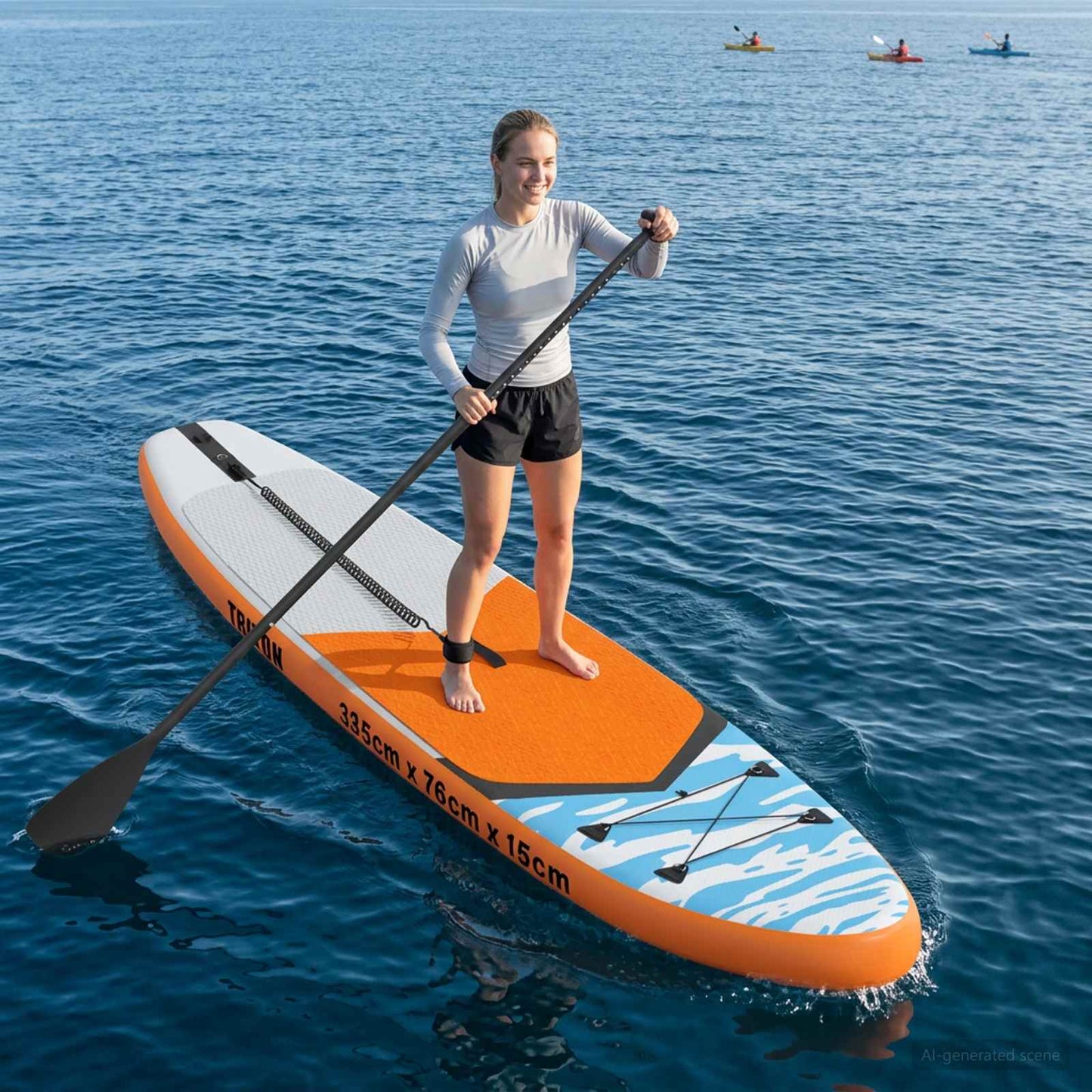 Aufblasbares Stand-Up-Paddle-Board TRITON 335 x 76 x 15 cm Blau