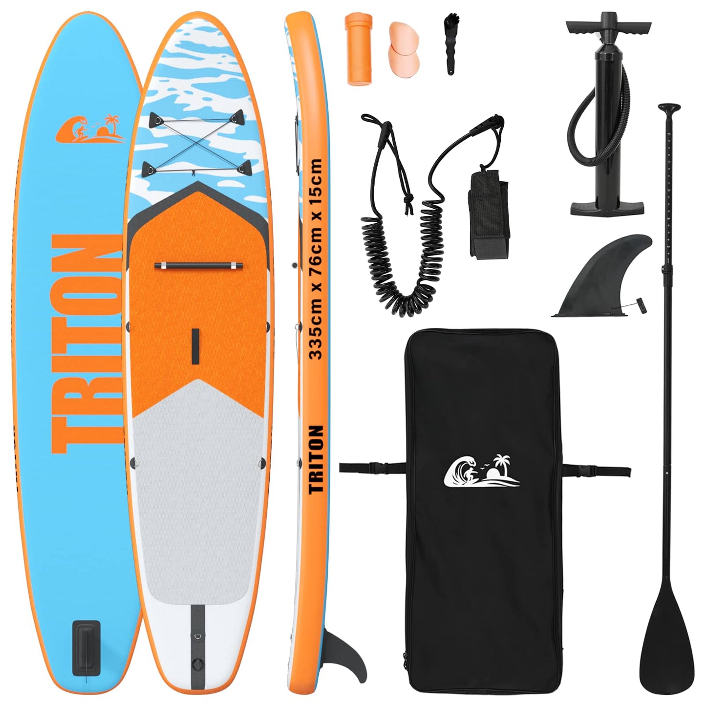 Aufblasbares Stand-Up-Paddle-Board TRITON 335 x 76 x 15 cm Blau
