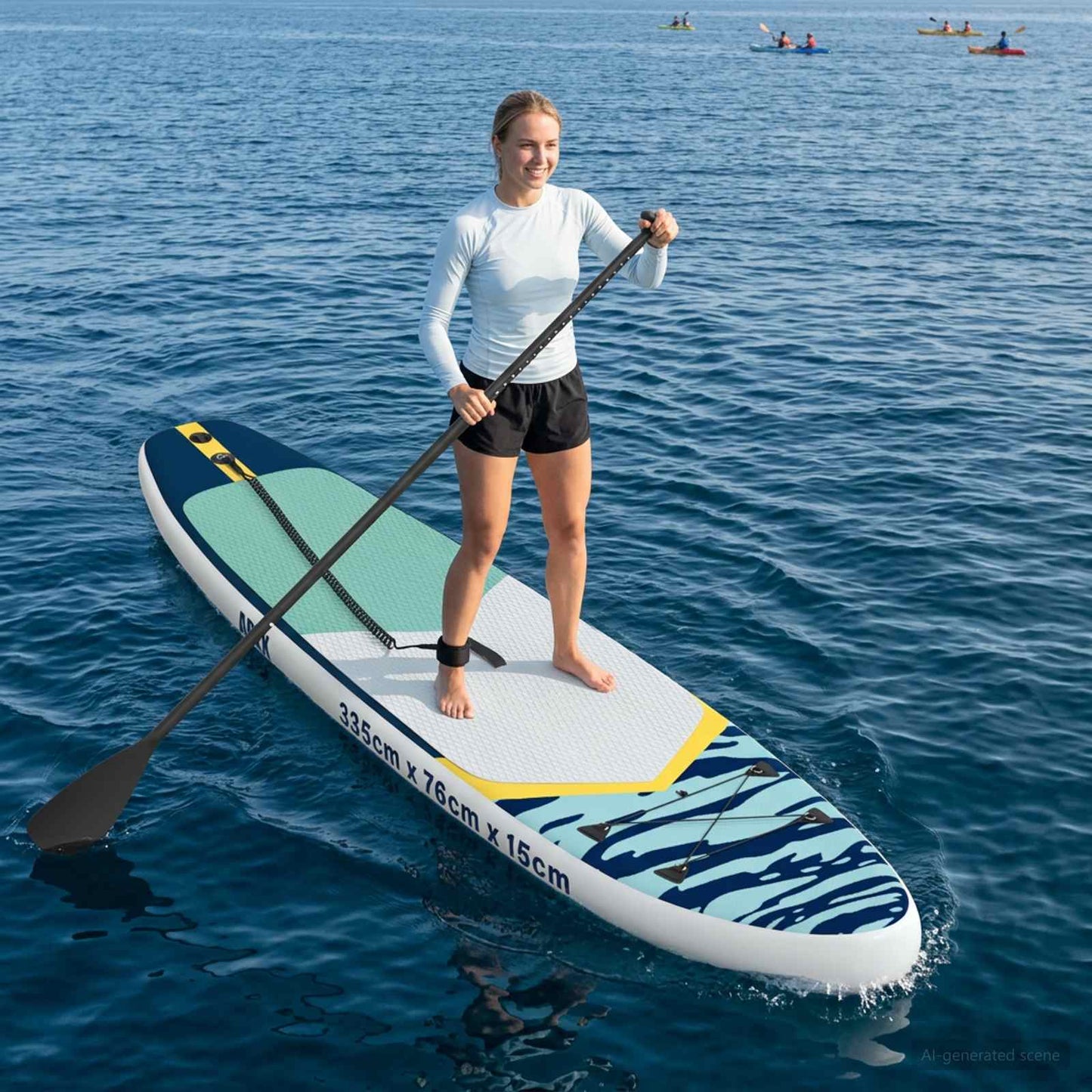Aufblasbares Stand Up Paddle Board APEX 335 x 76 x 15 cm Blau
