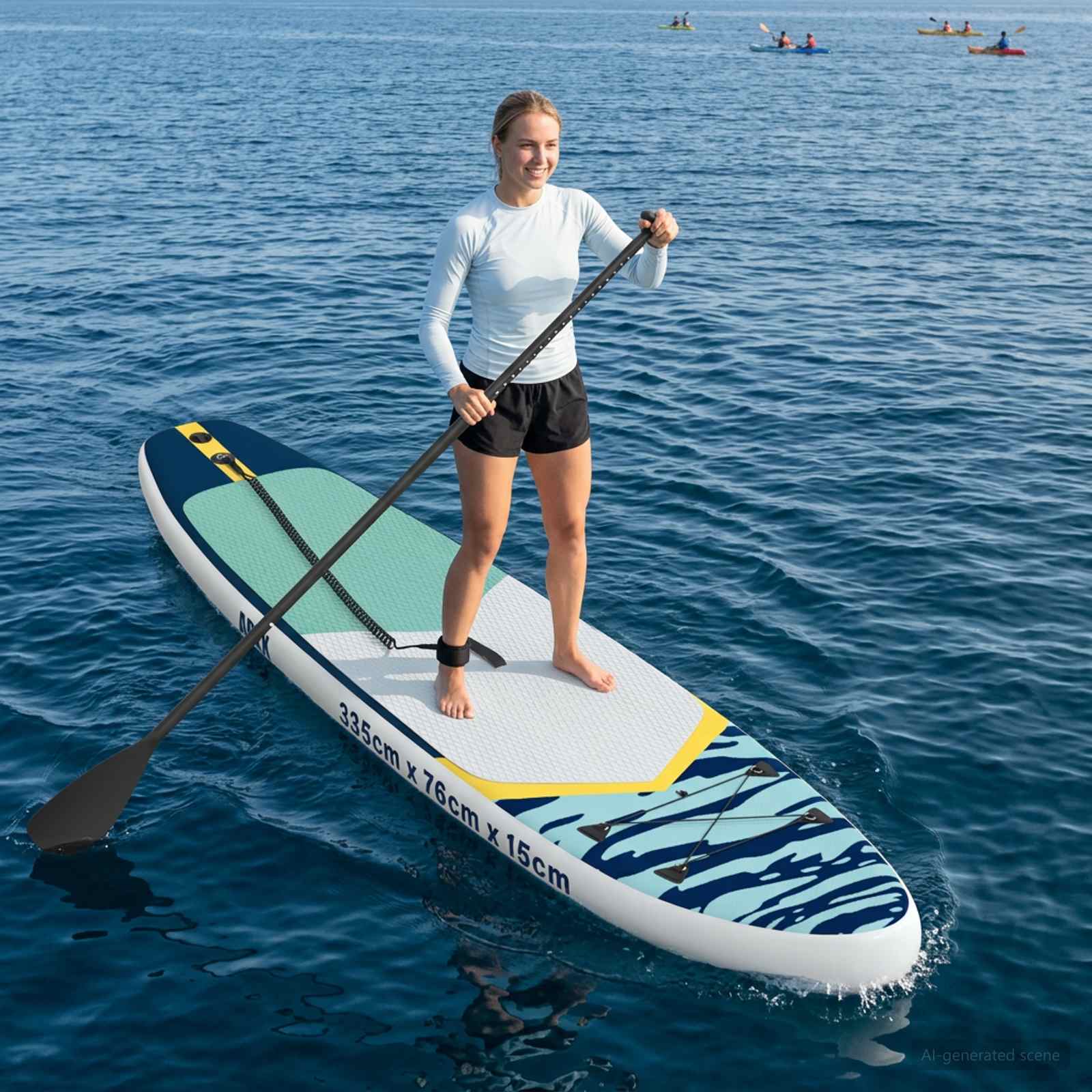 Aufblasbares Stand Up Paddle Board APEX 335 x 76 x 15 cm Blau