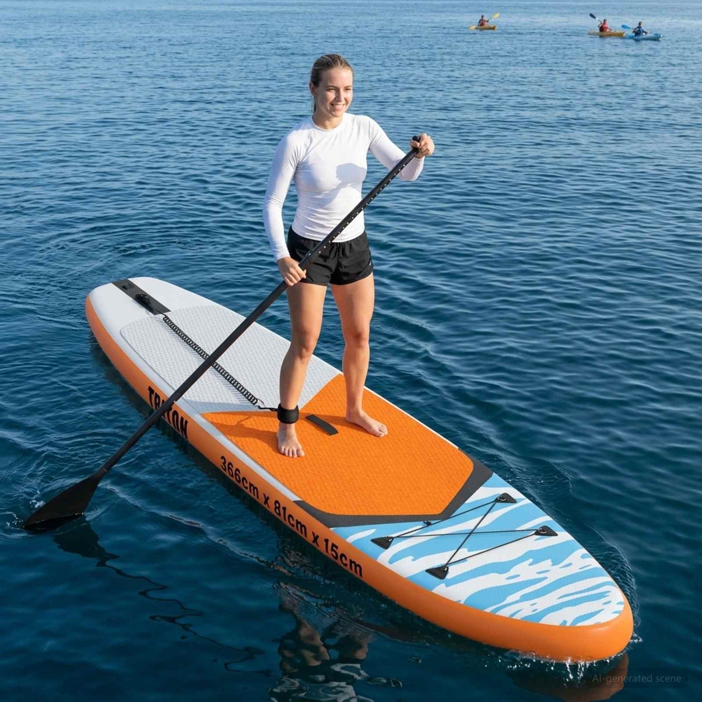 Aufblasbares Stand-Up-Paddle-Board TRITON 366 x 81 x 15 cm Blau