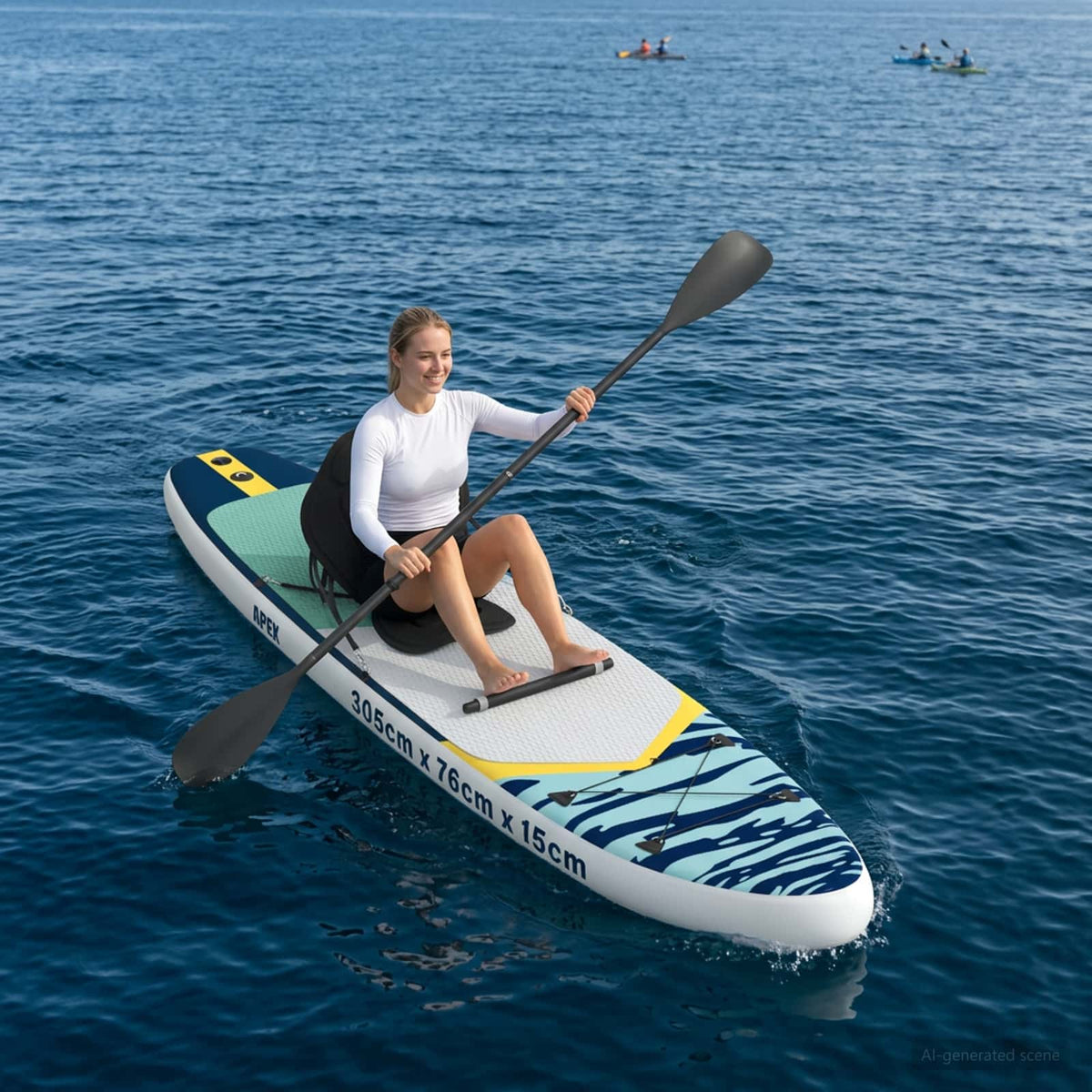 SUP Board mit Sitz 2-in-1 APEX 305 x 76 x 15 cm Dunkelblau