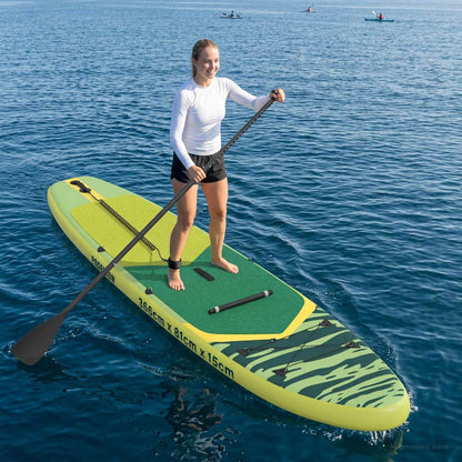 SUP Board mit Sitz 2-in-1 POSEIDON 366 x 81 x 15 cm Grün