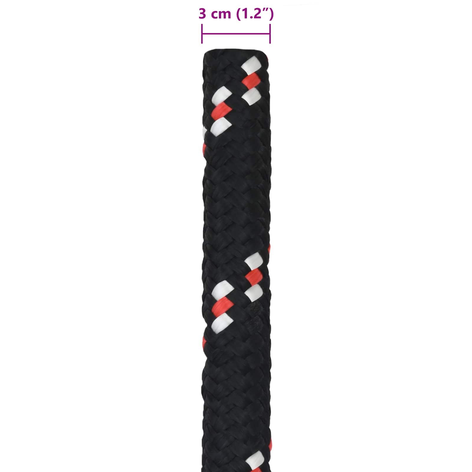 Bootsseil 3 mm 25 m Schwarz und Rot PP