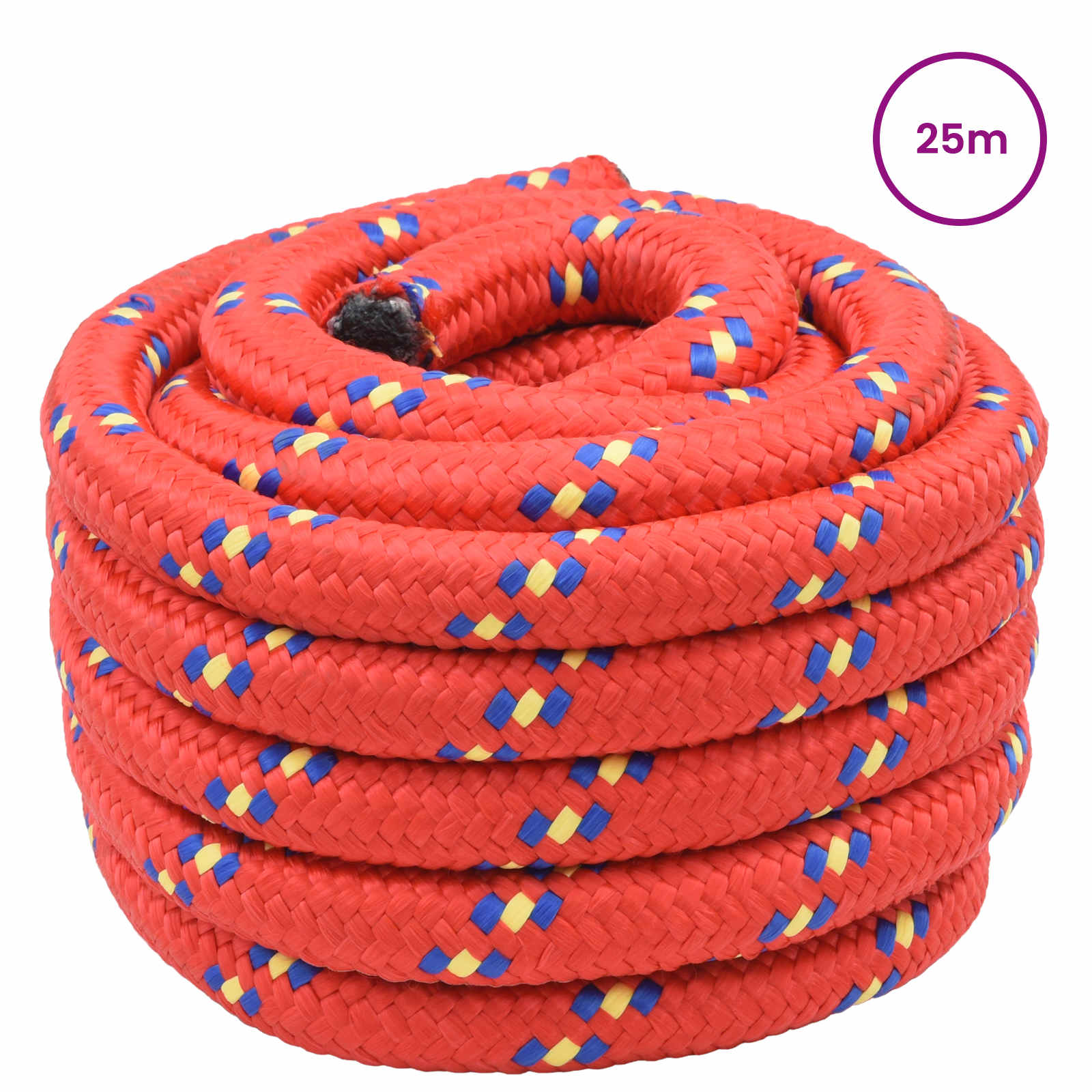 Bootsseil 4 mm 25 m Rot