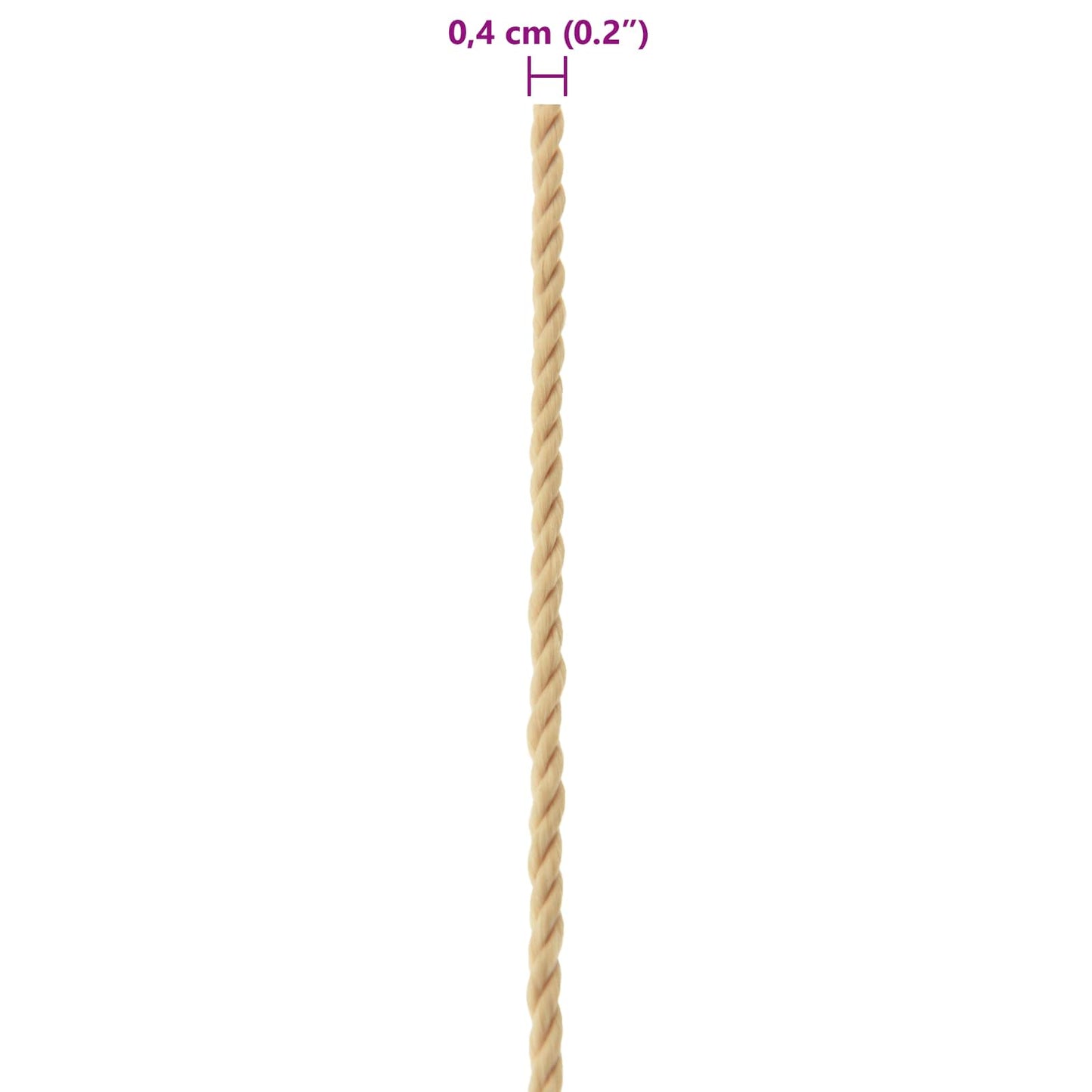 Bootsseil 4 mm 50 m Natur
