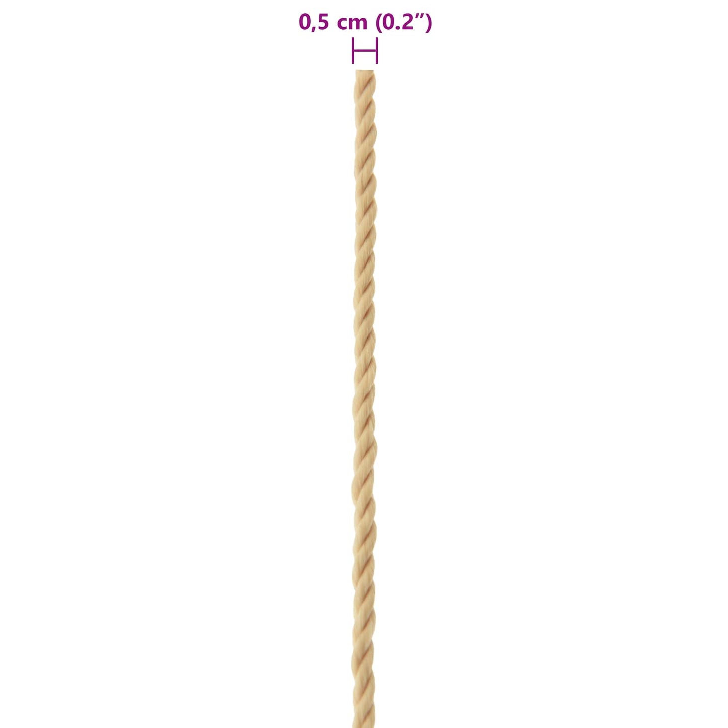 Bootsseil 5 mm 25 m Natur