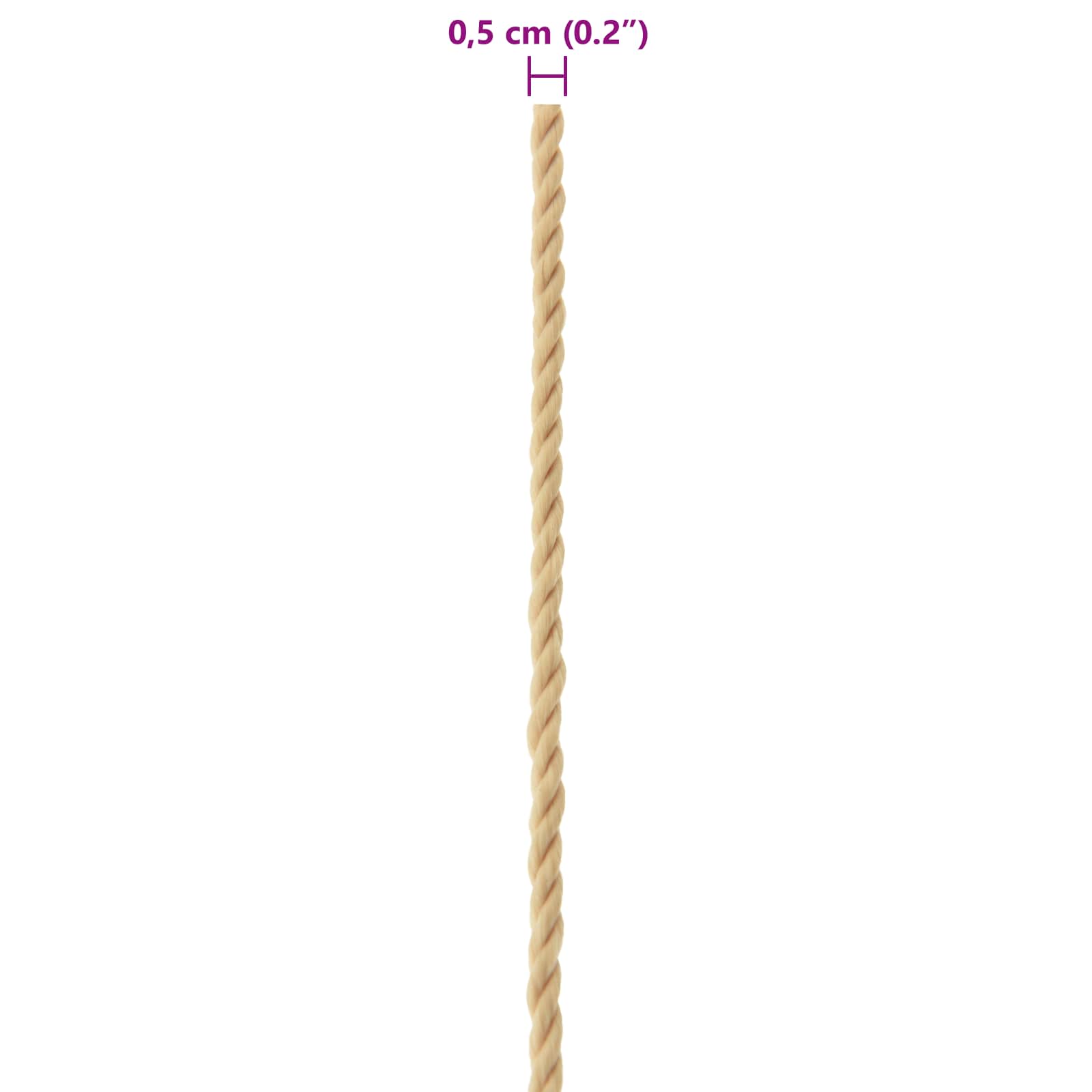 Bootsseil 5 mm 25 m Natur