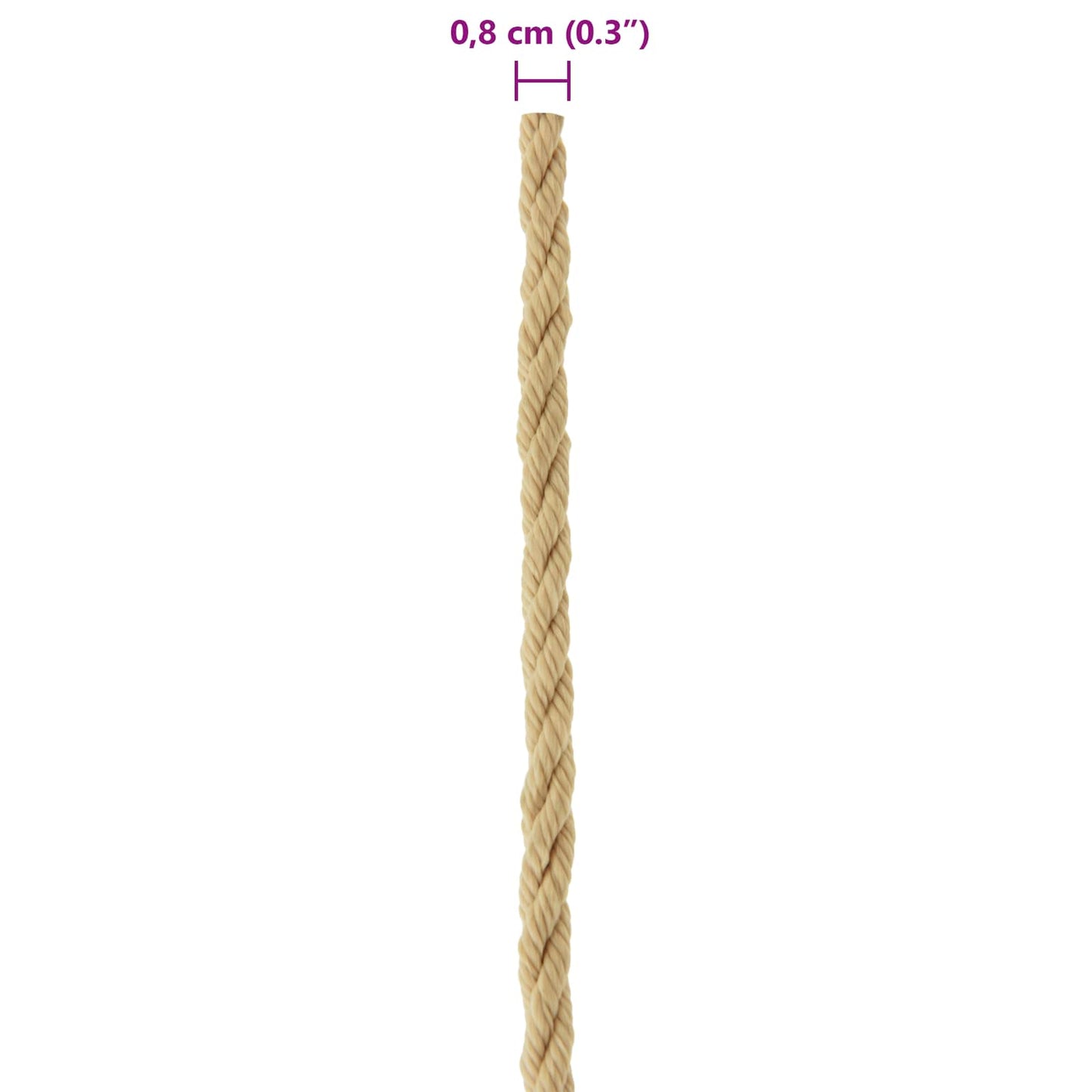 Bootsseil 8 mm 25 m Natur
