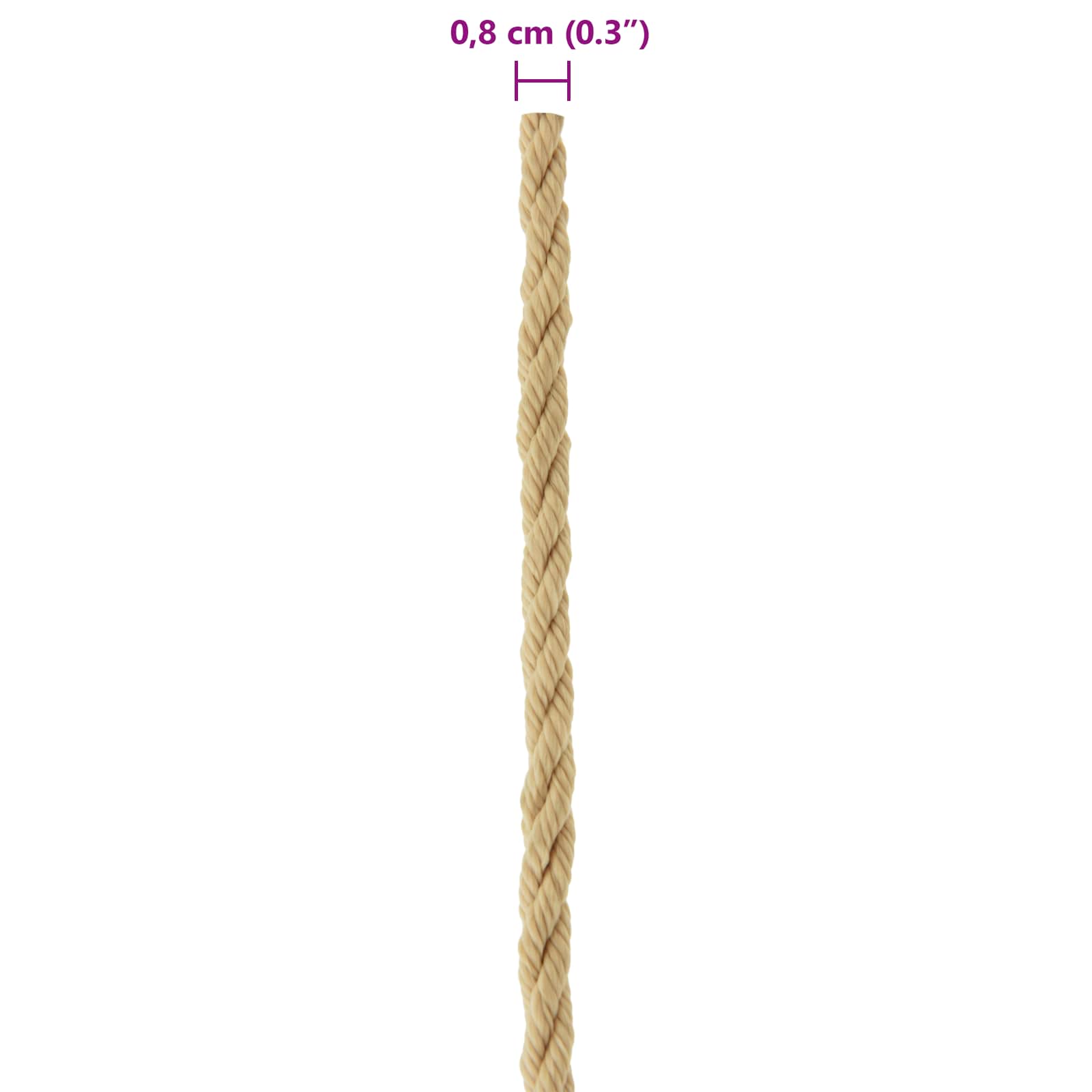 Bootsseil 0.8 mm 50 m Natur
