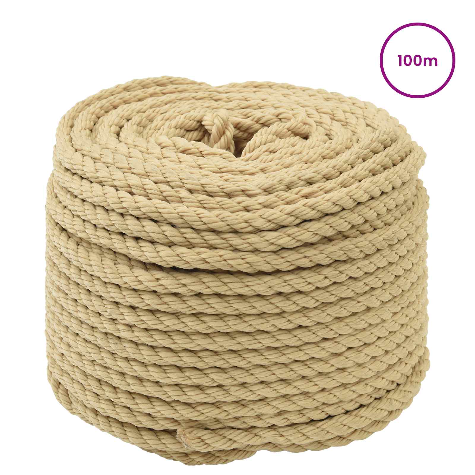 Bootsseil 8 mm 100 m Natur