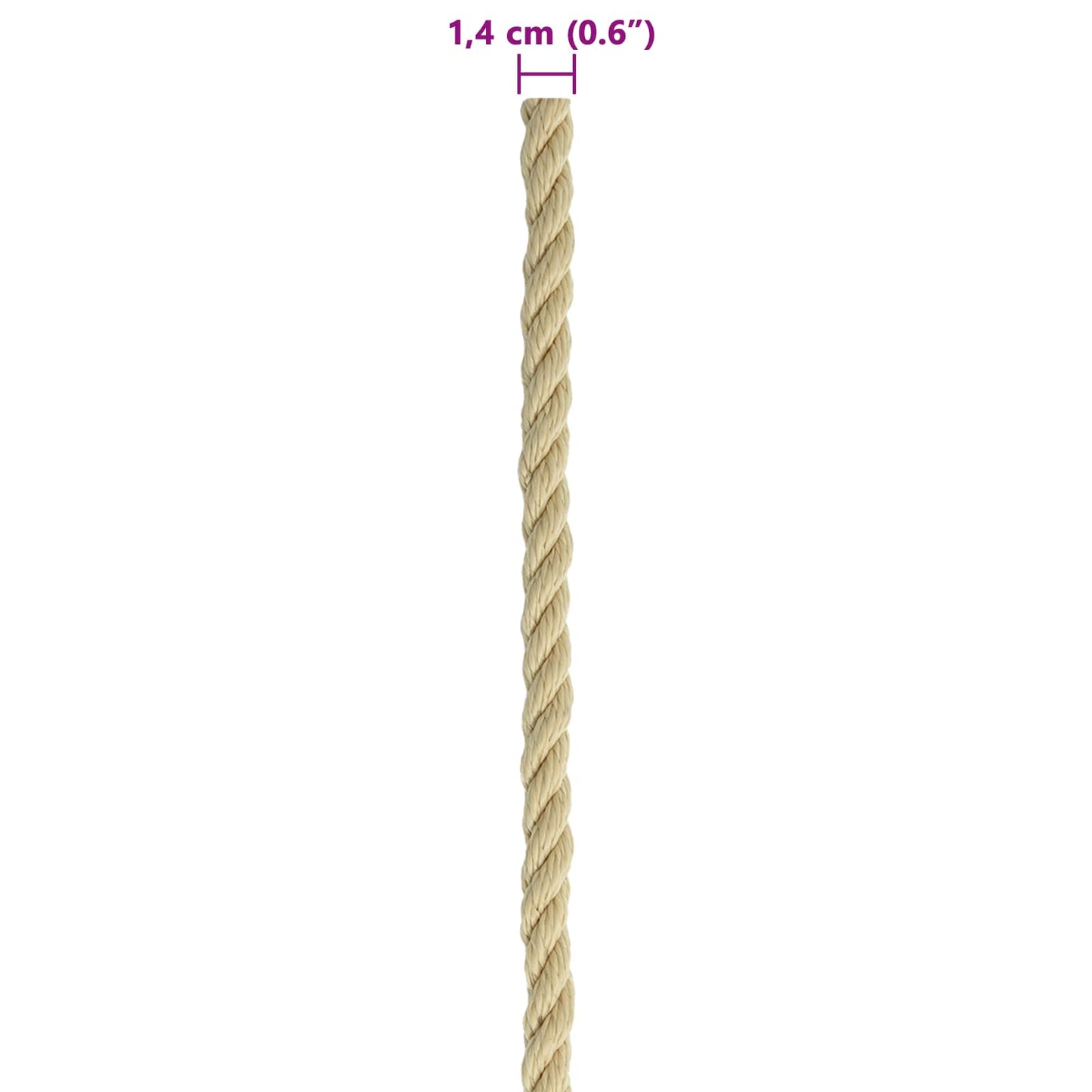 Bootsseil 14 mm 25 m Natur