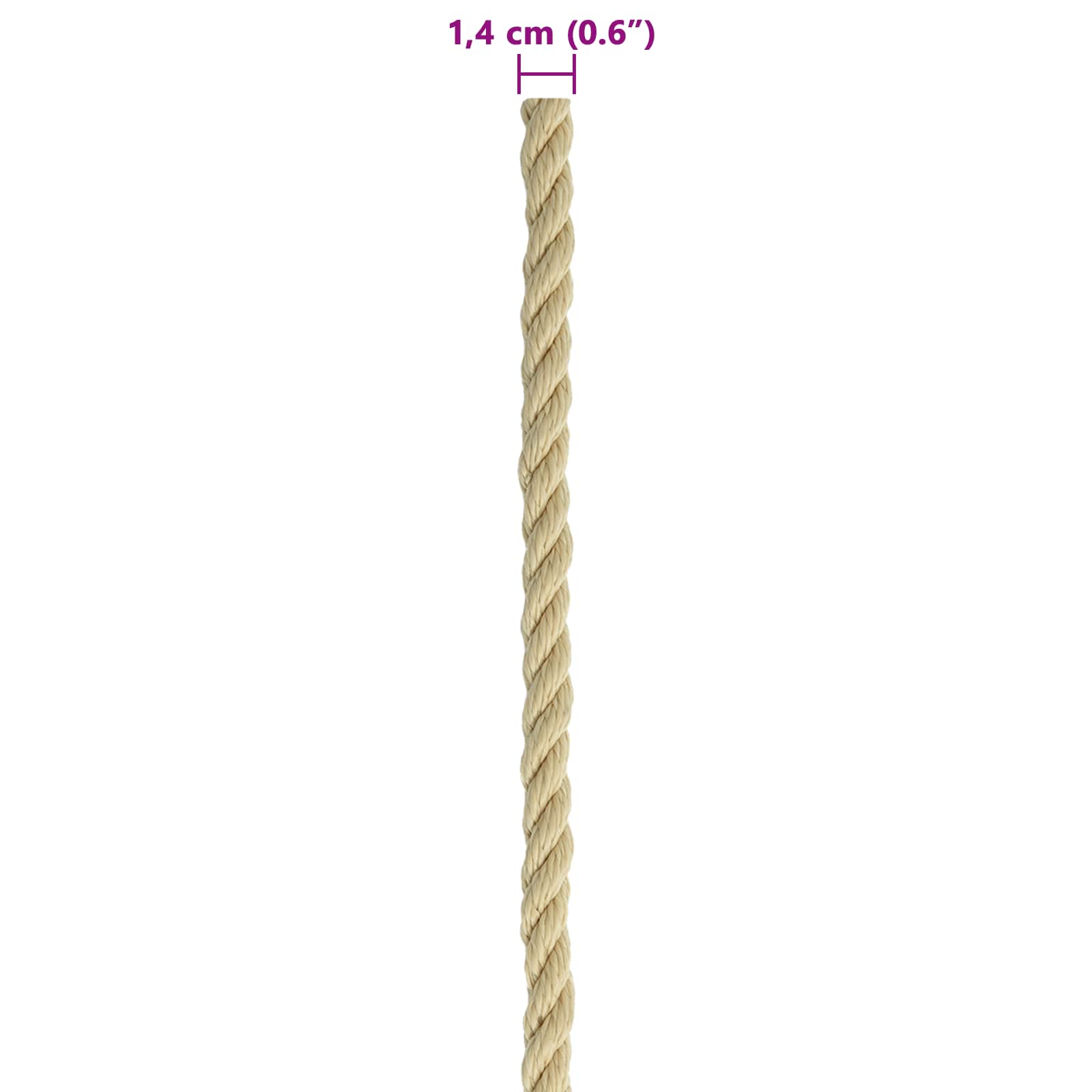 Bootsseil 14 mm 50 m Natur