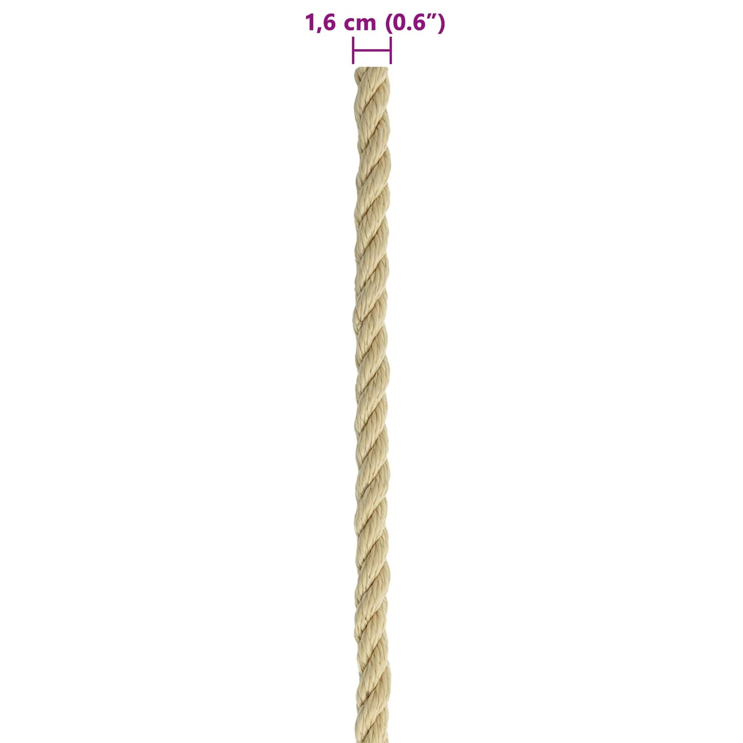 Bootsseil 16 mm 25 m Natur