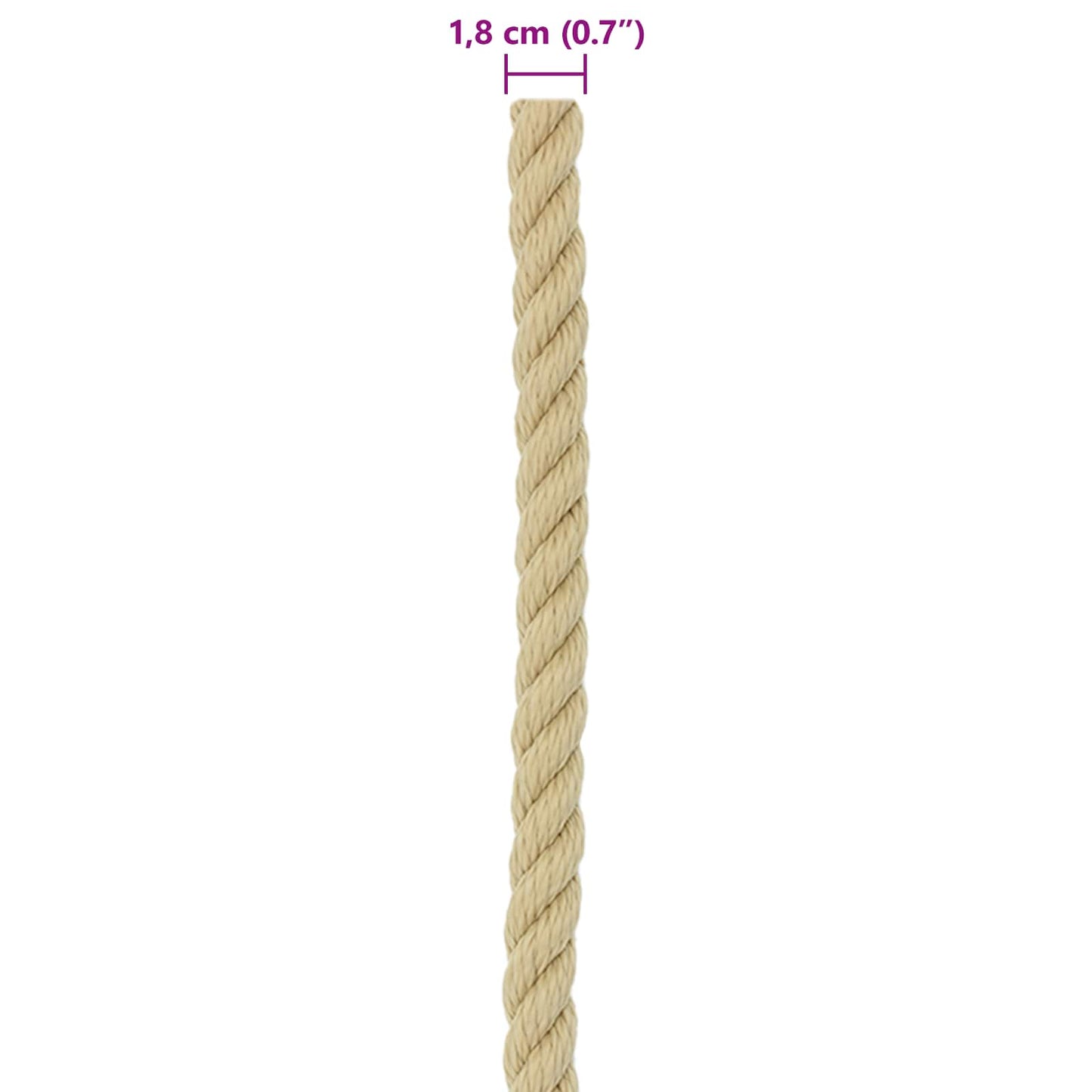 Bootsseil 18 mm 50 m Natur